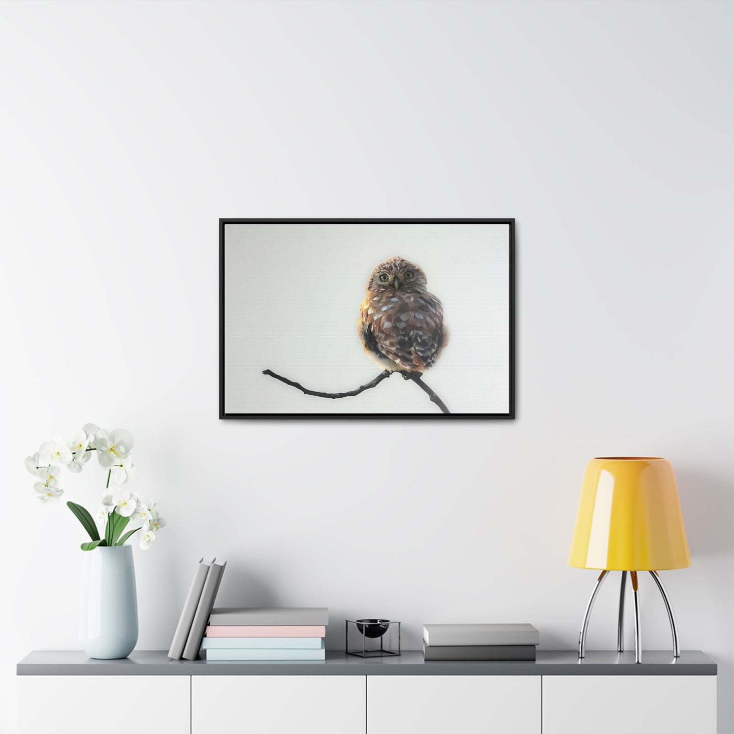 "Perched Owl" Framed Canvas