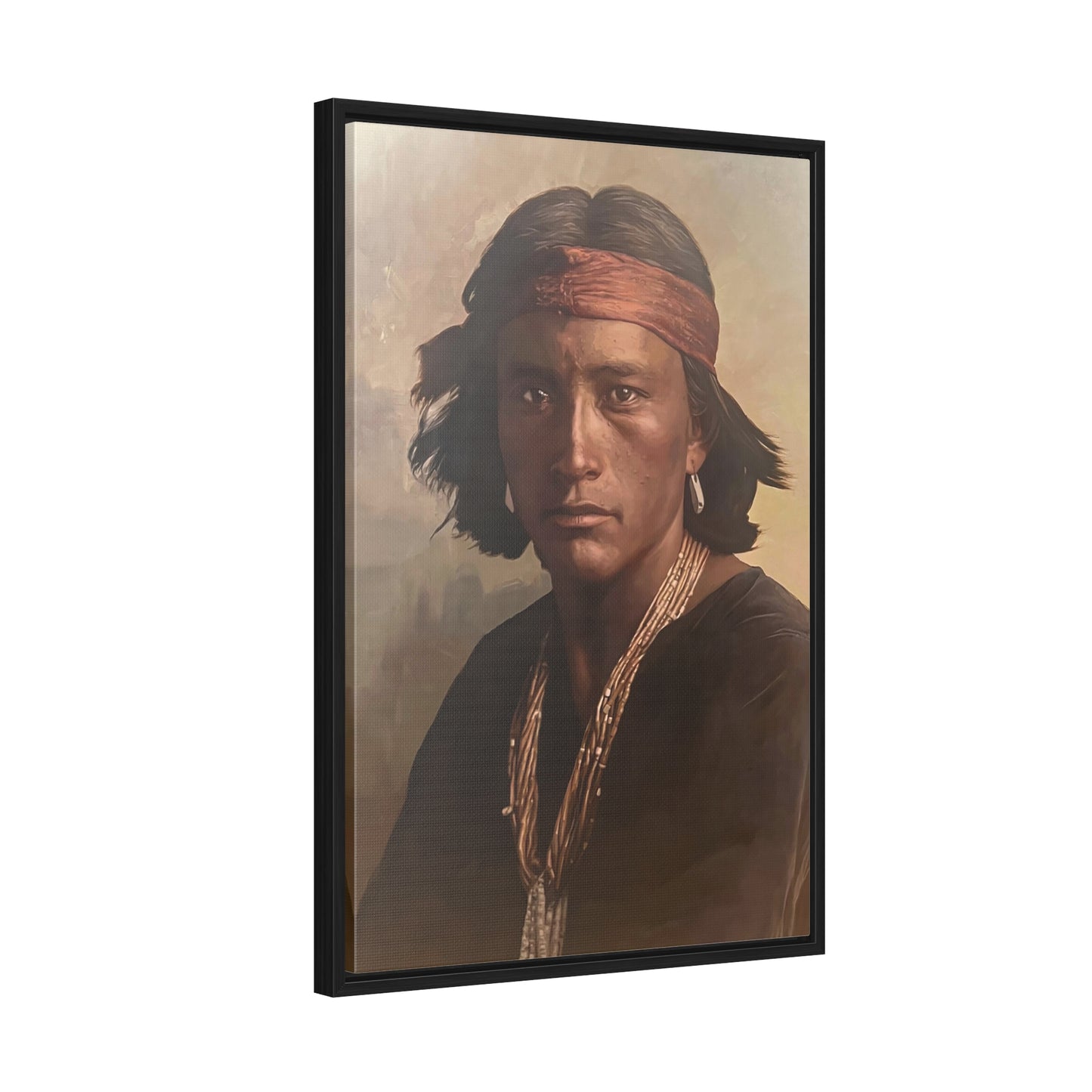 "Navajo Young Man" Framed Canvas