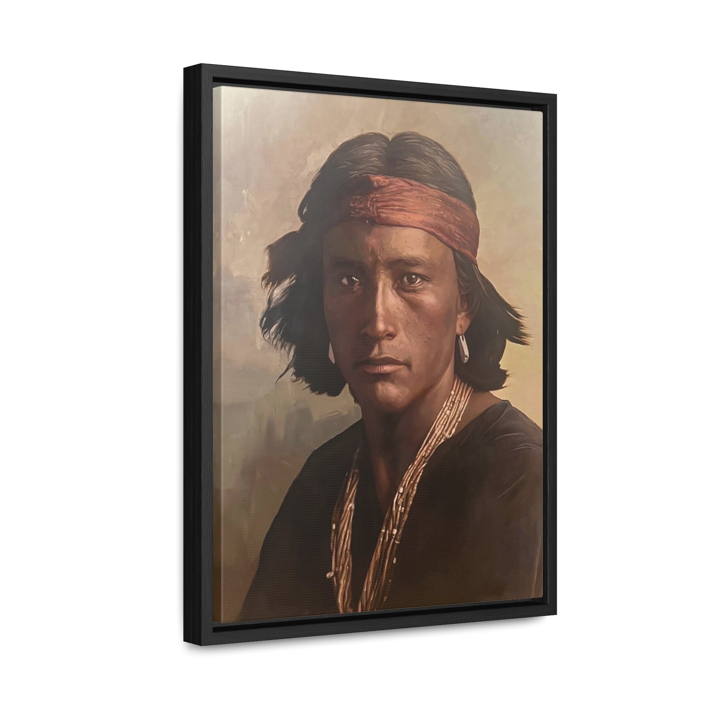 "Navajo Young Man" Framed Canvas