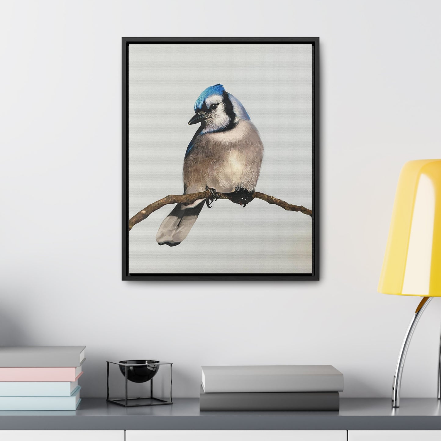 "Blue Jay" Framed Canvas