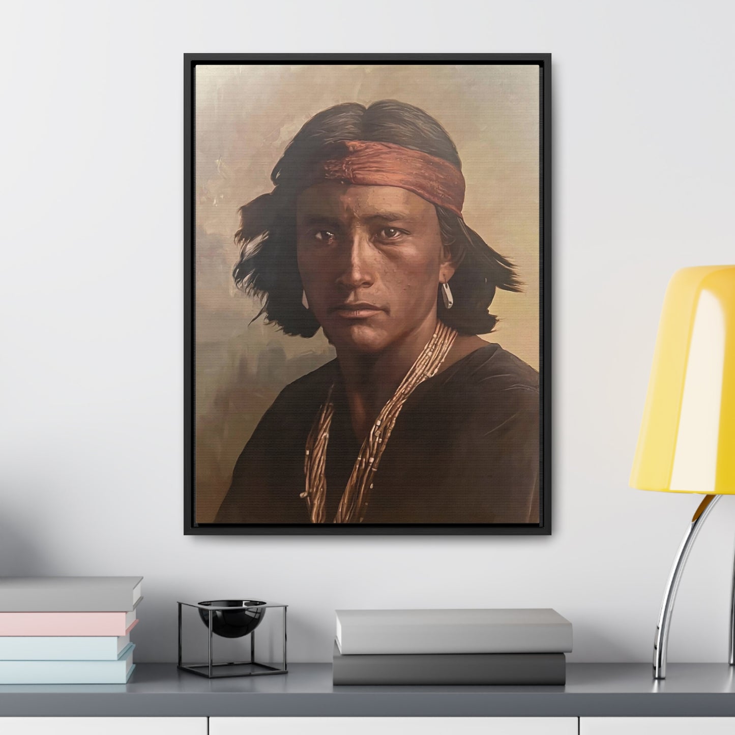 "Navajo Young Man" Framed Canvas