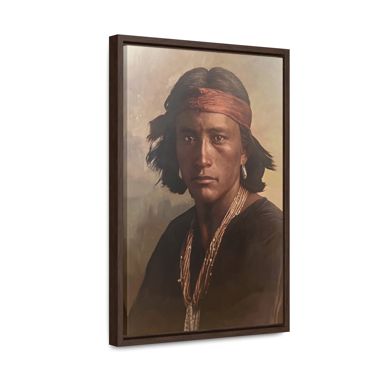 "Navajo Young Man" Framed Canvas