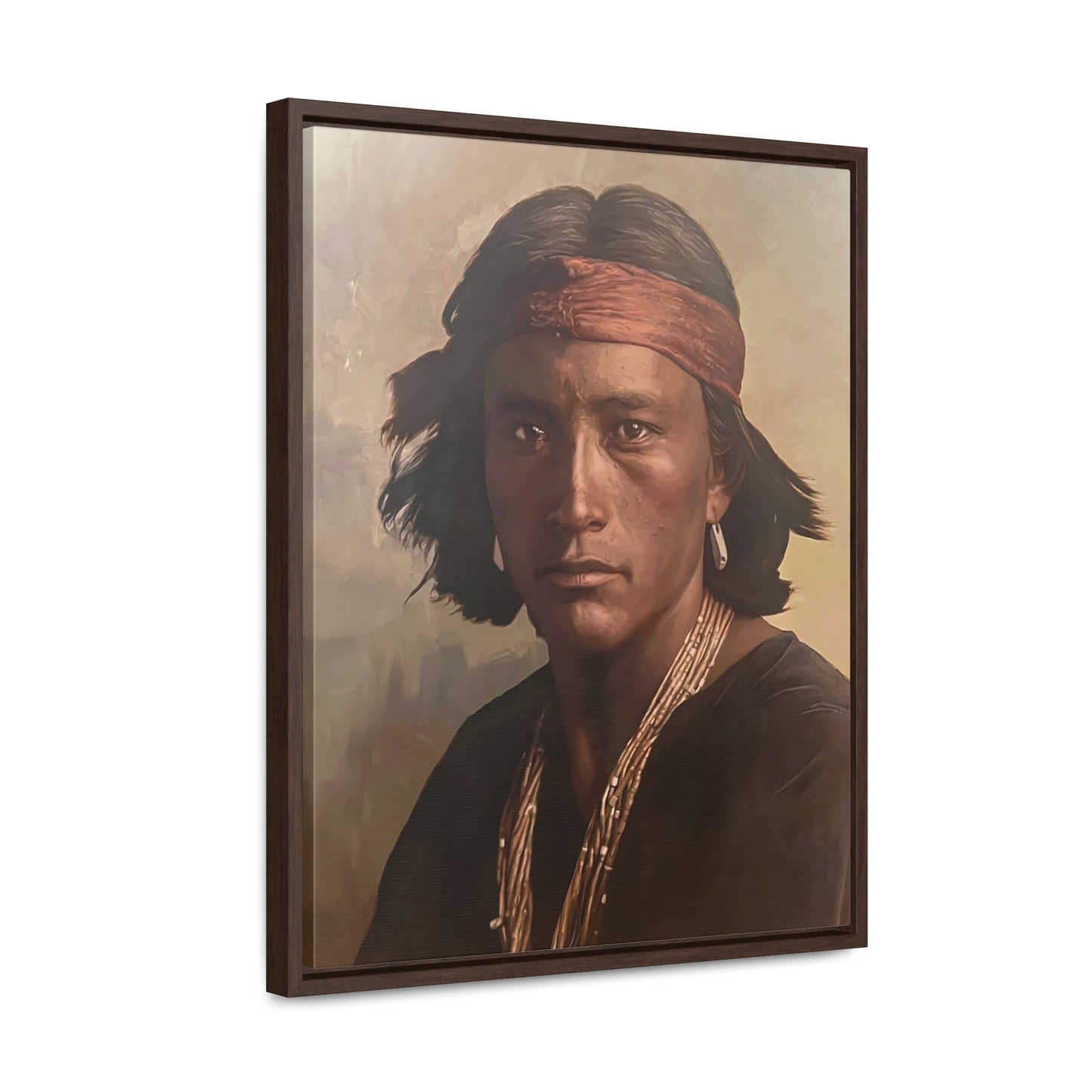 "Navajo Young Man" Framed Canvas