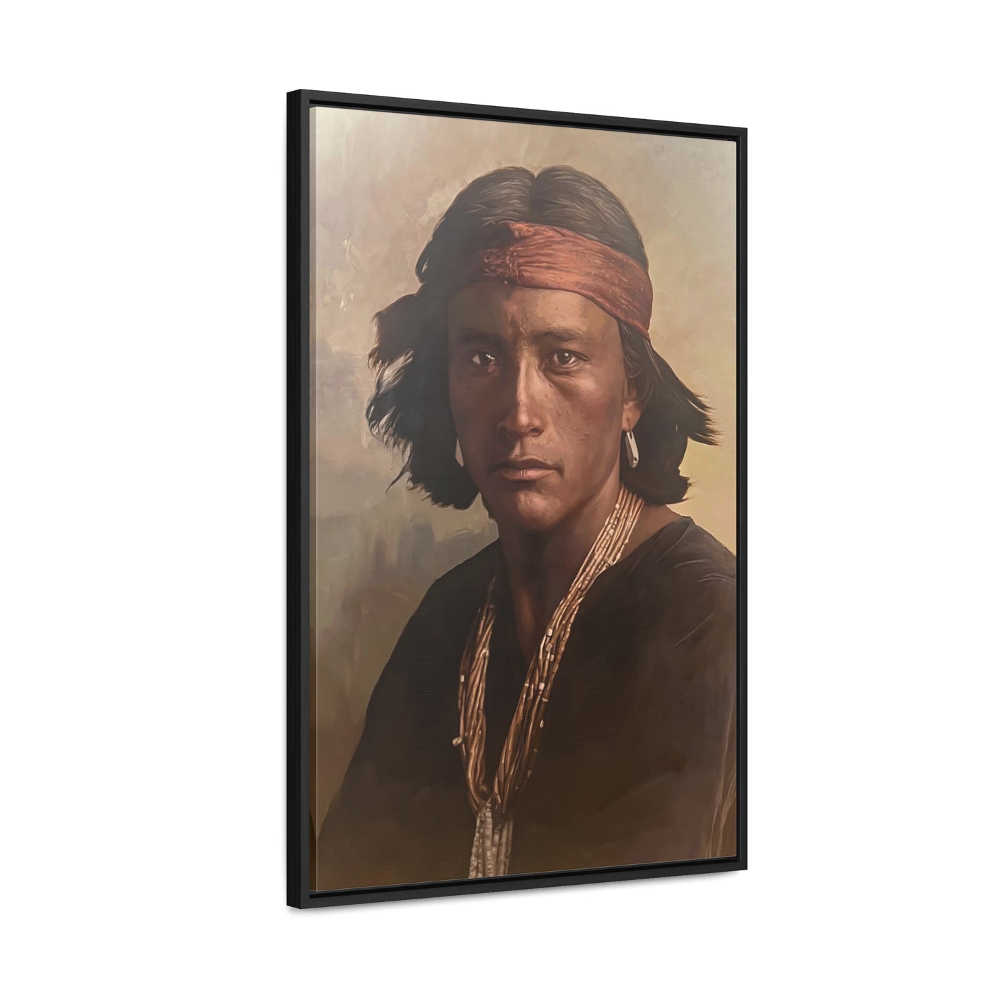 "Navajo Young Man" Framed Canvas