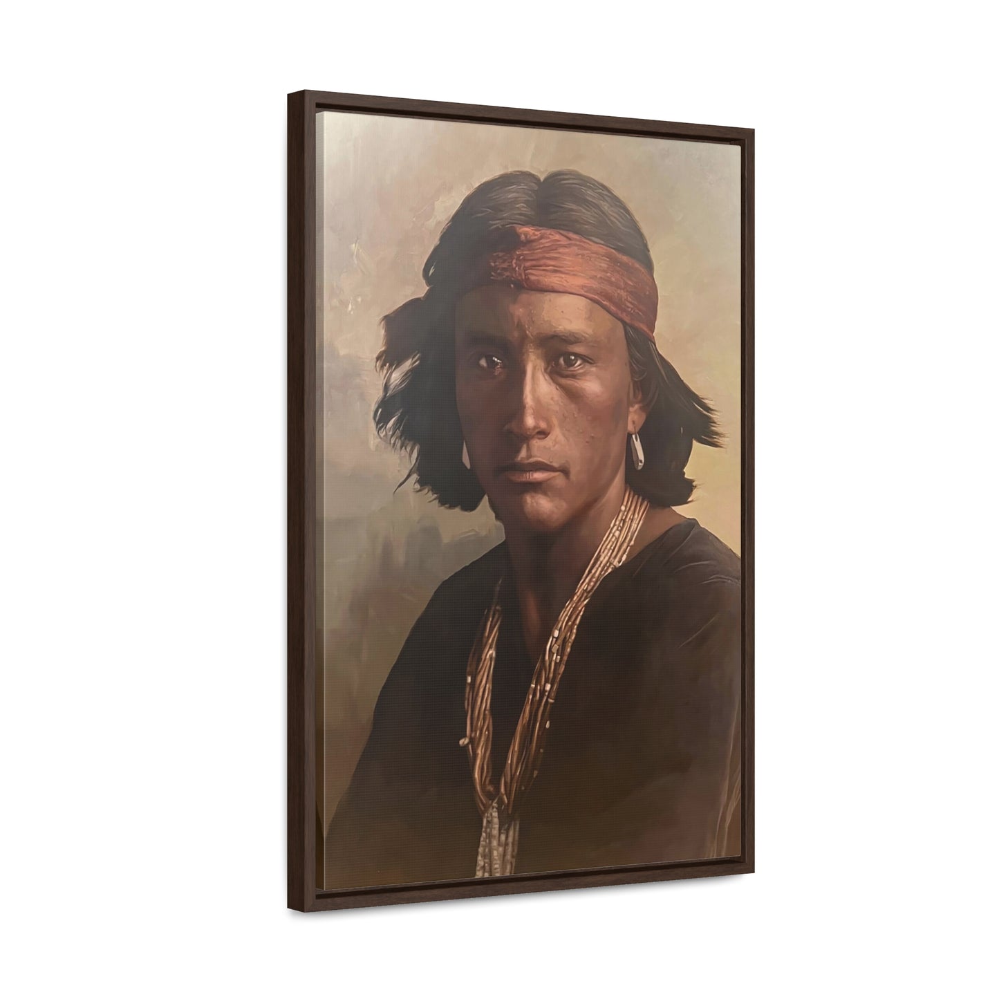 "Navajo Young Man" Framed Canvas