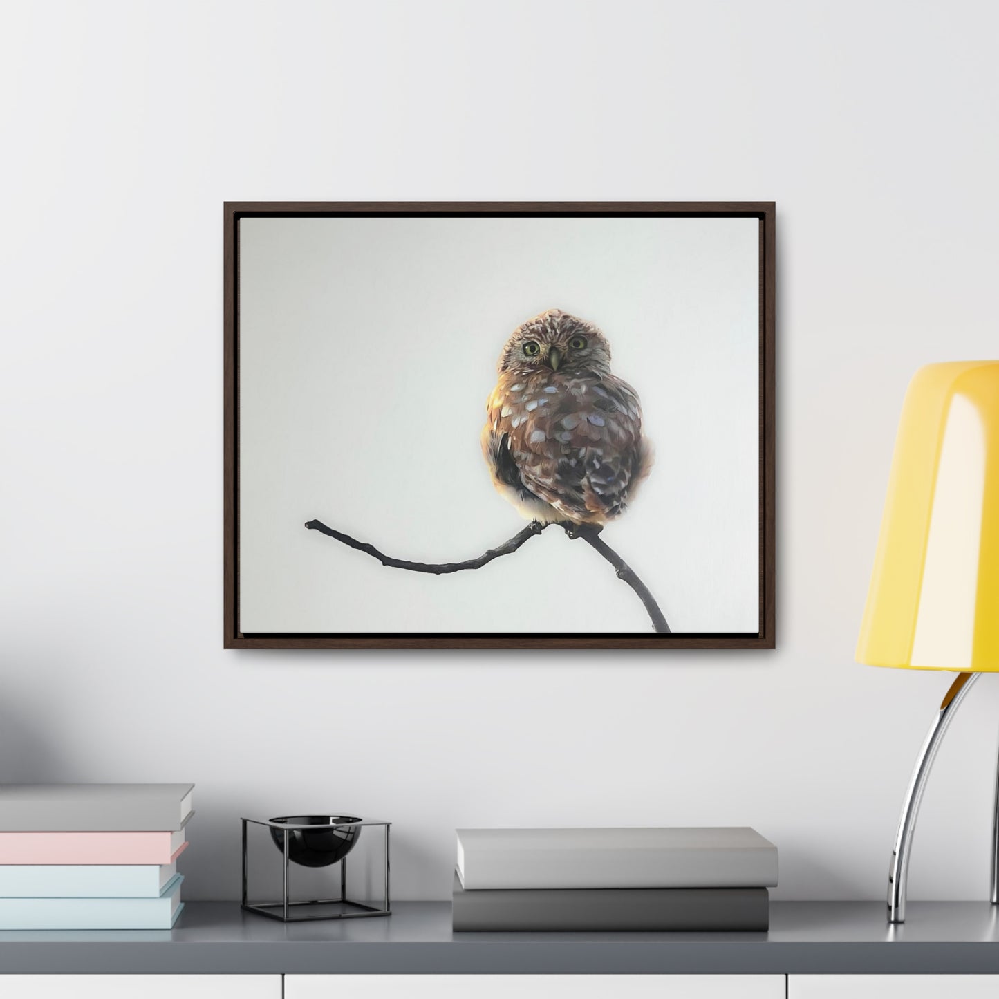 "Perched Owl" Framed Canvas