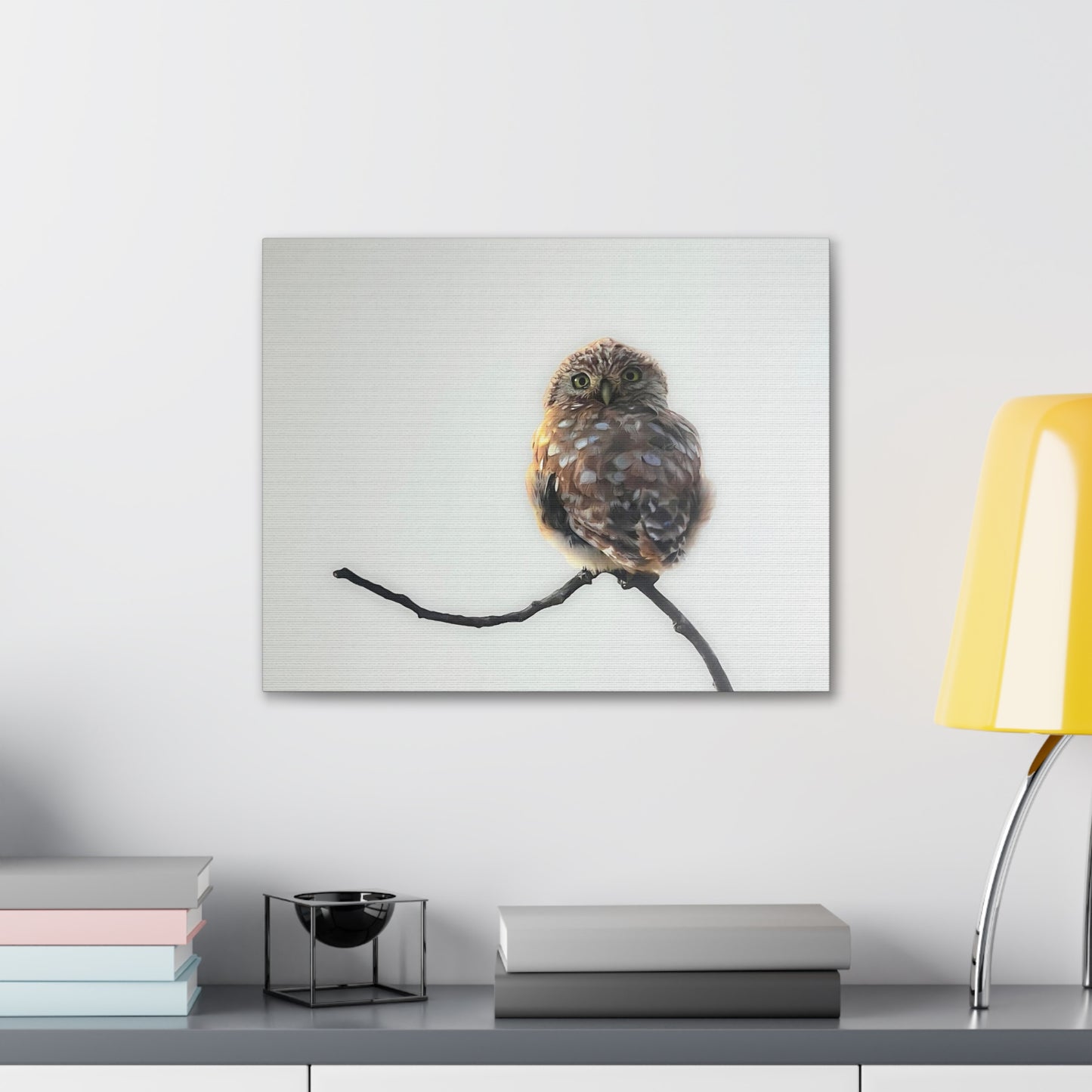 "Perched Owl" Stretched Canvas