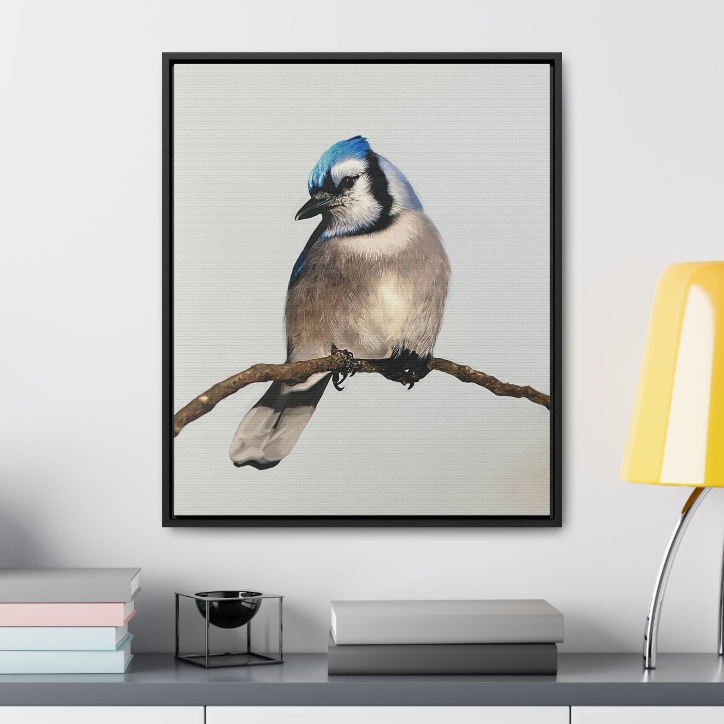 "Blue Jay" Framed Canvas