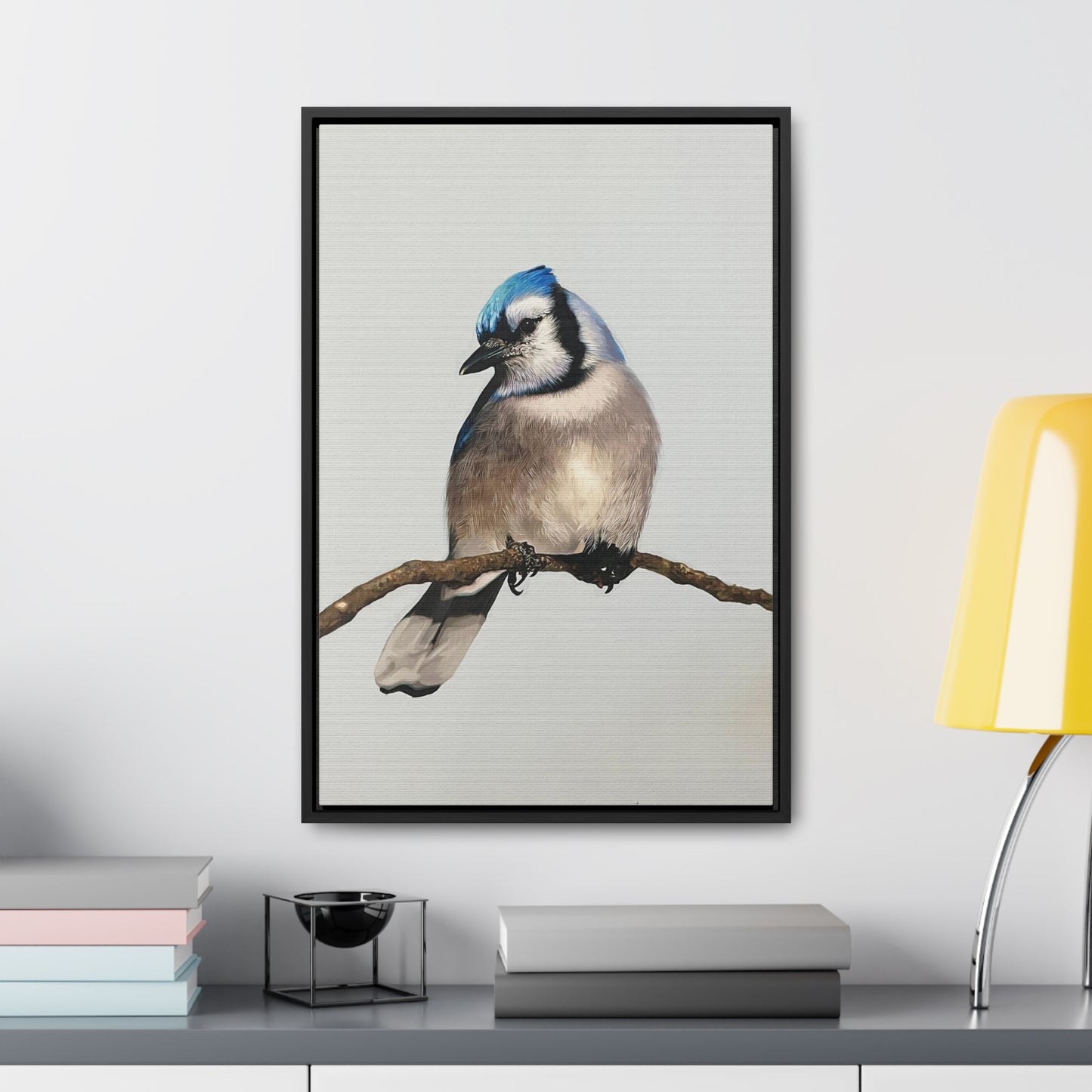 "Blue Jay" Framed Canvas