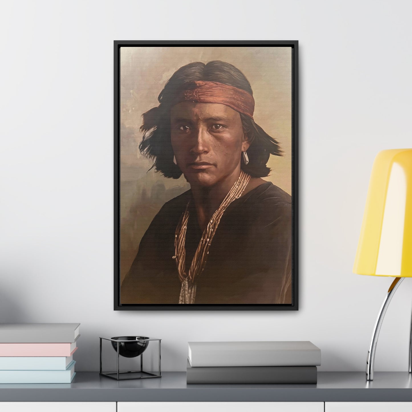 "Navajo Young Man" Framed Canvas