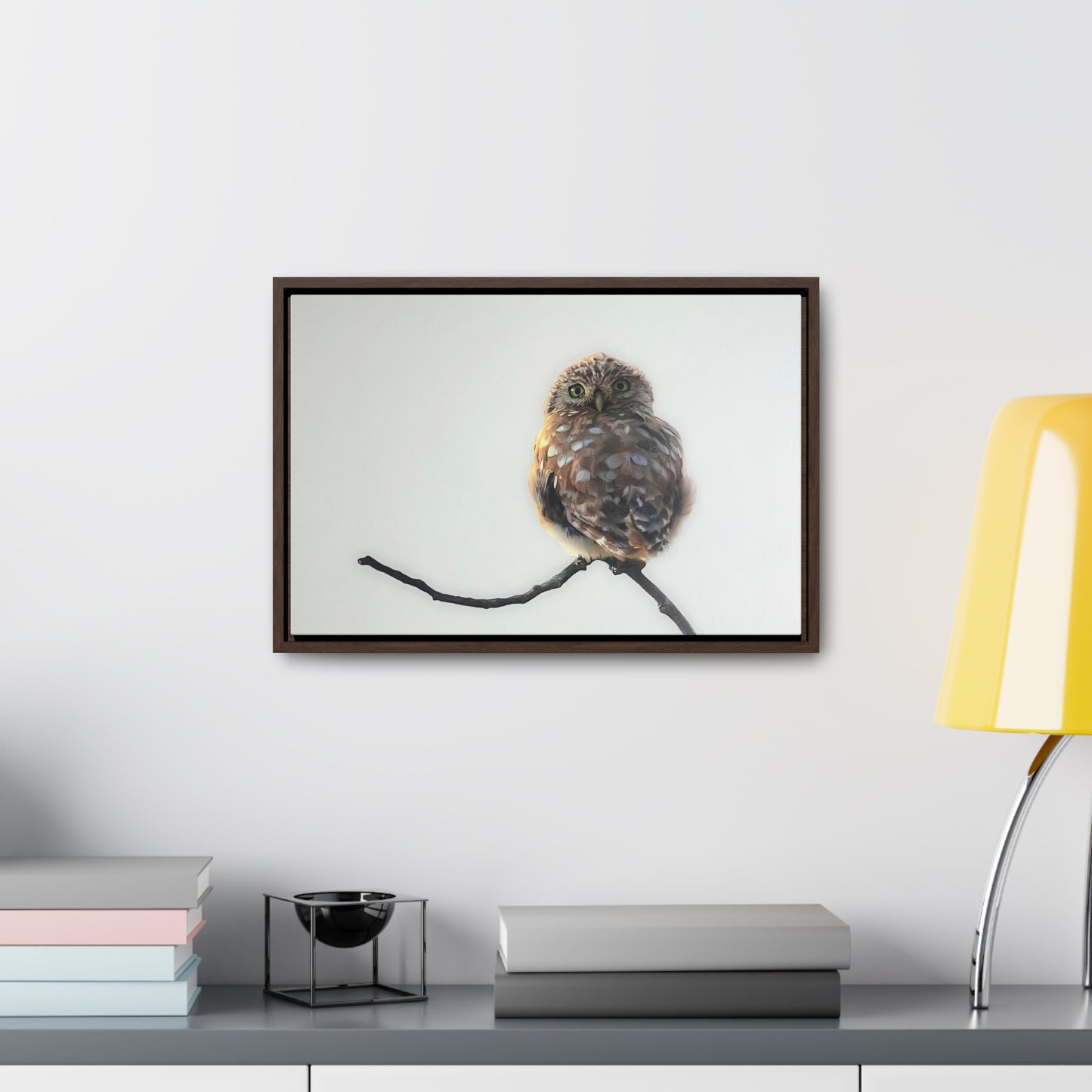 "Perched Owl" Framed Canvas