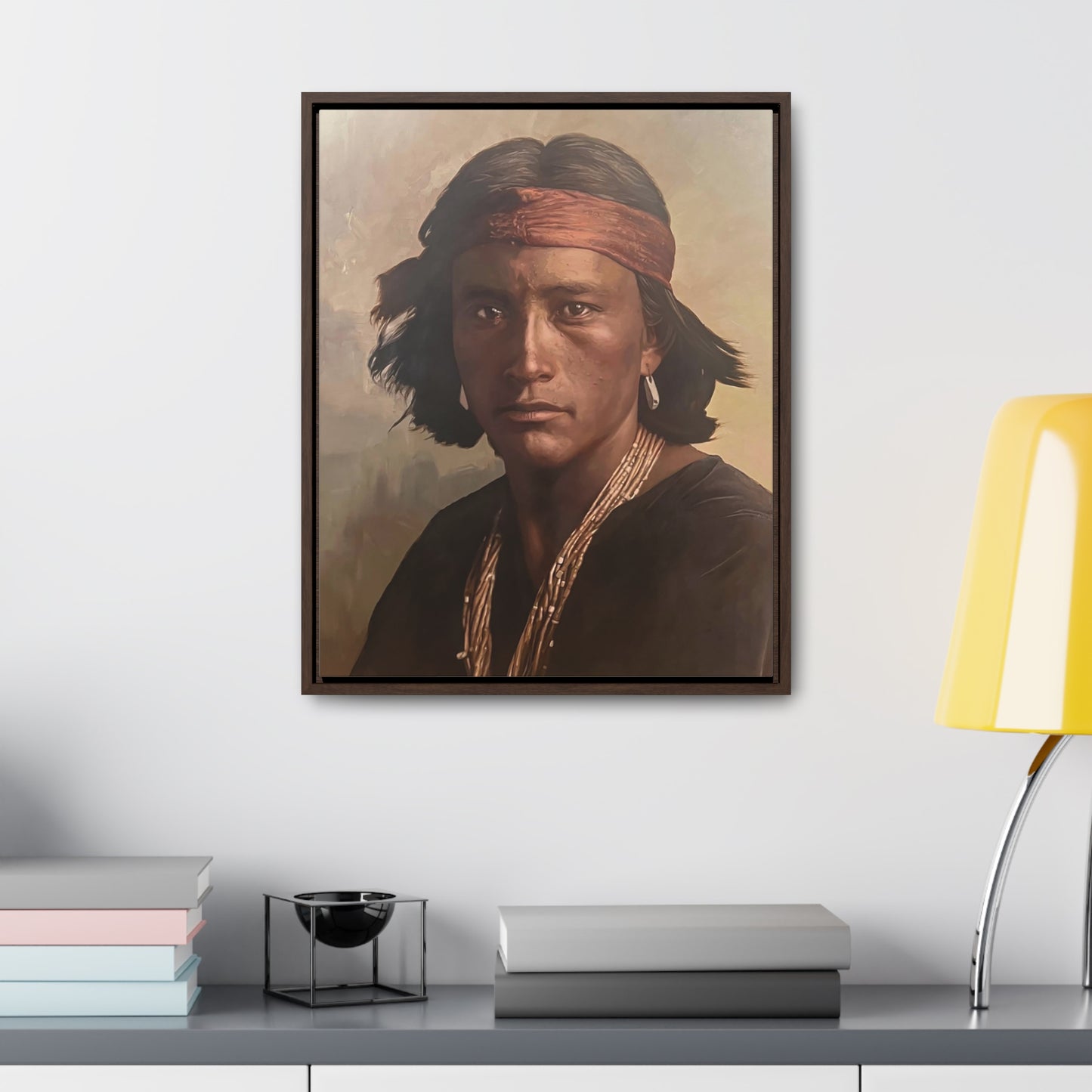 "Navajo Young Man" Framed Canvas