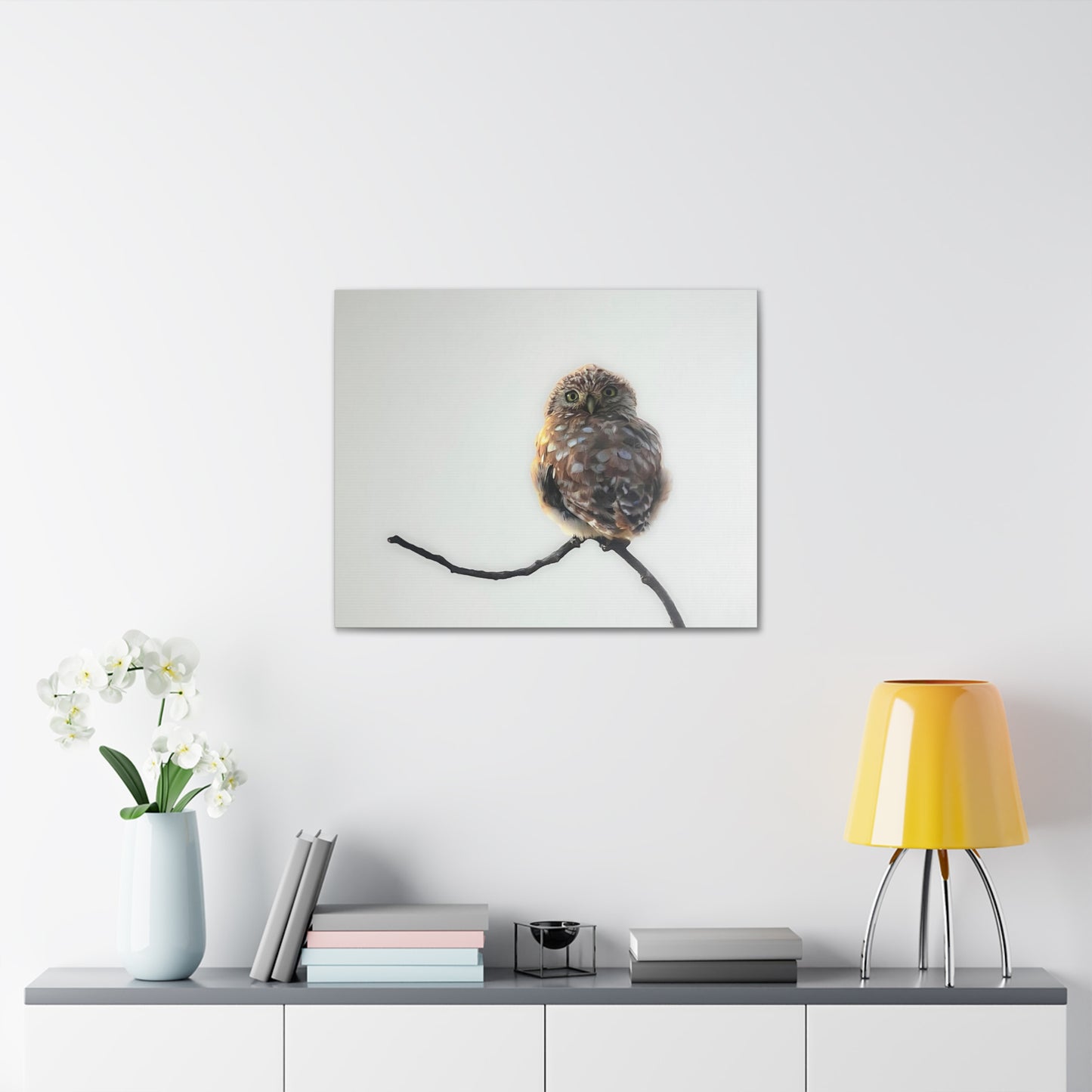 "Perched Owl" Stretched Canvas