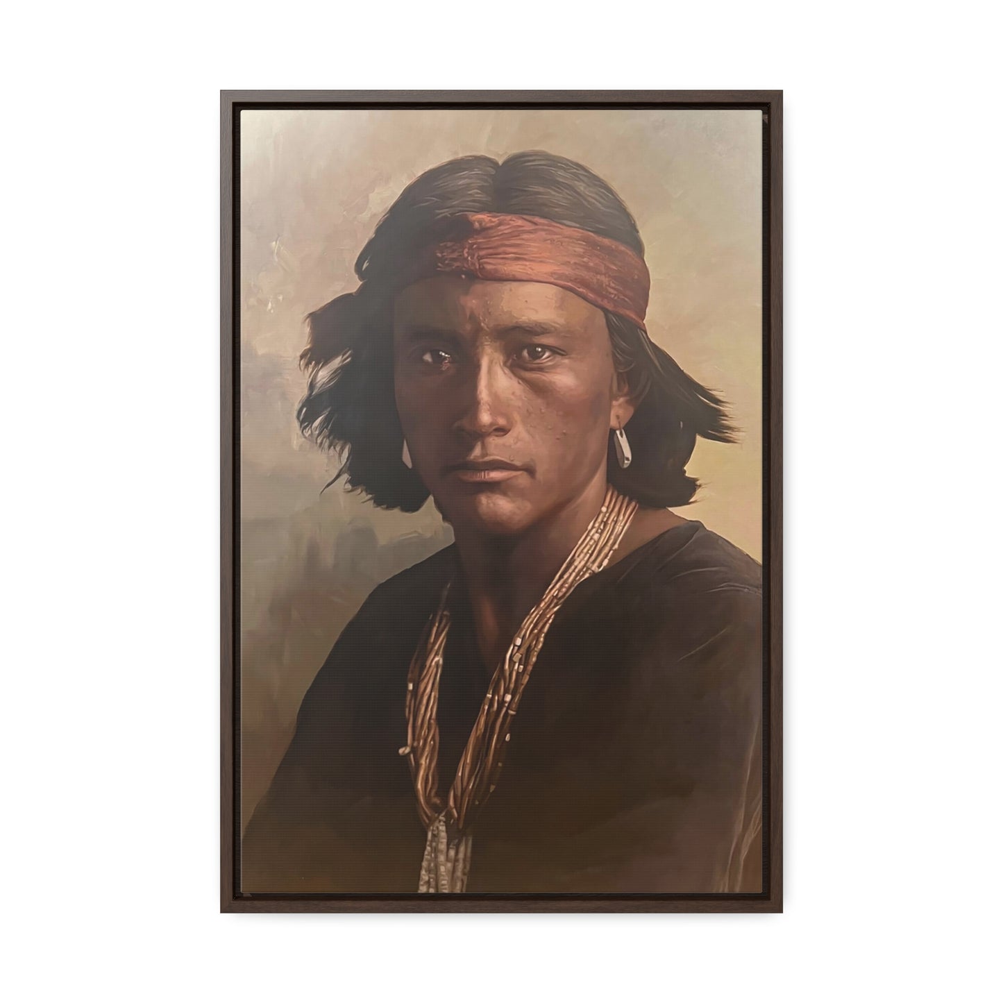 "Navajo Young Man" Framed Canvas