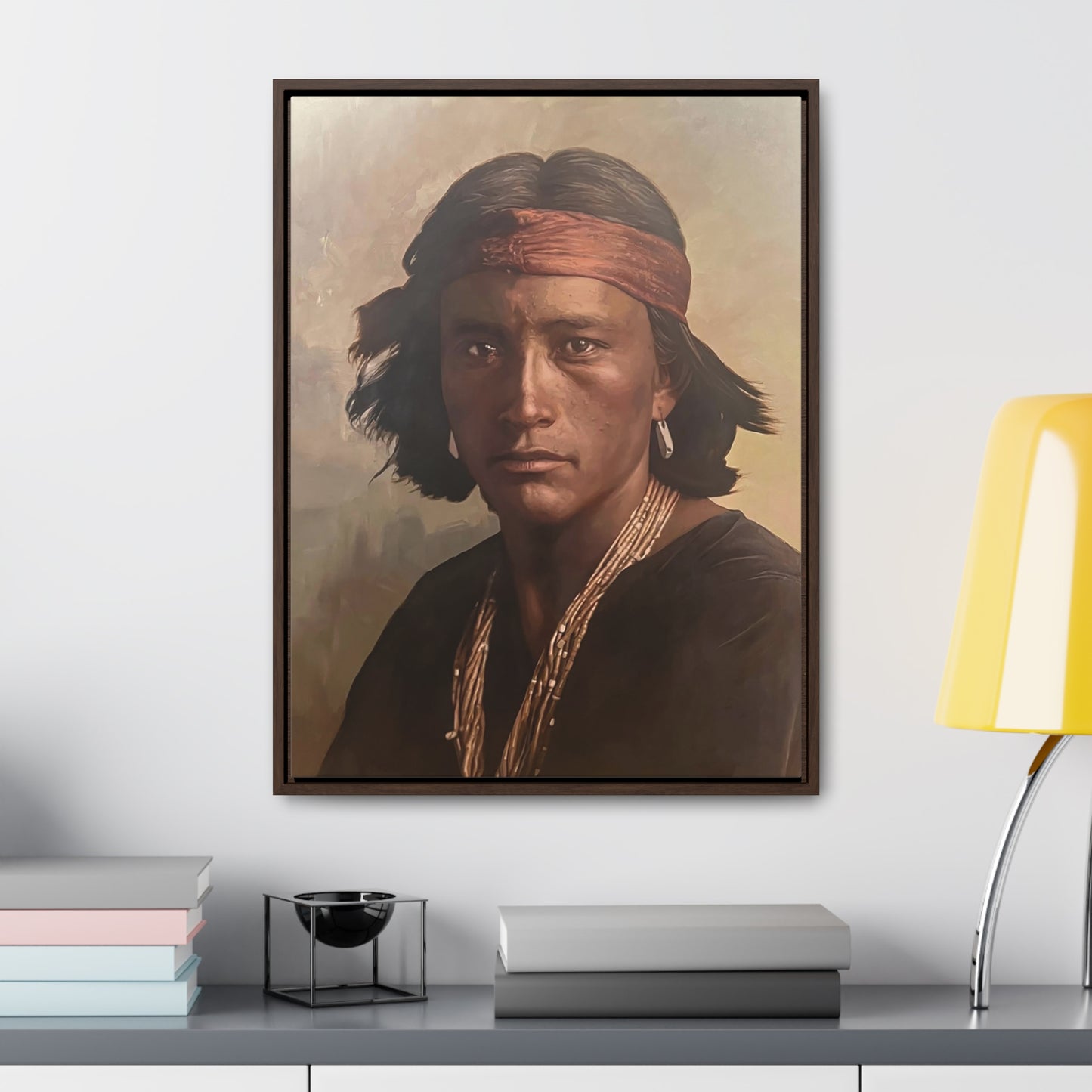 "Navajo Young Man" Framed Canvas