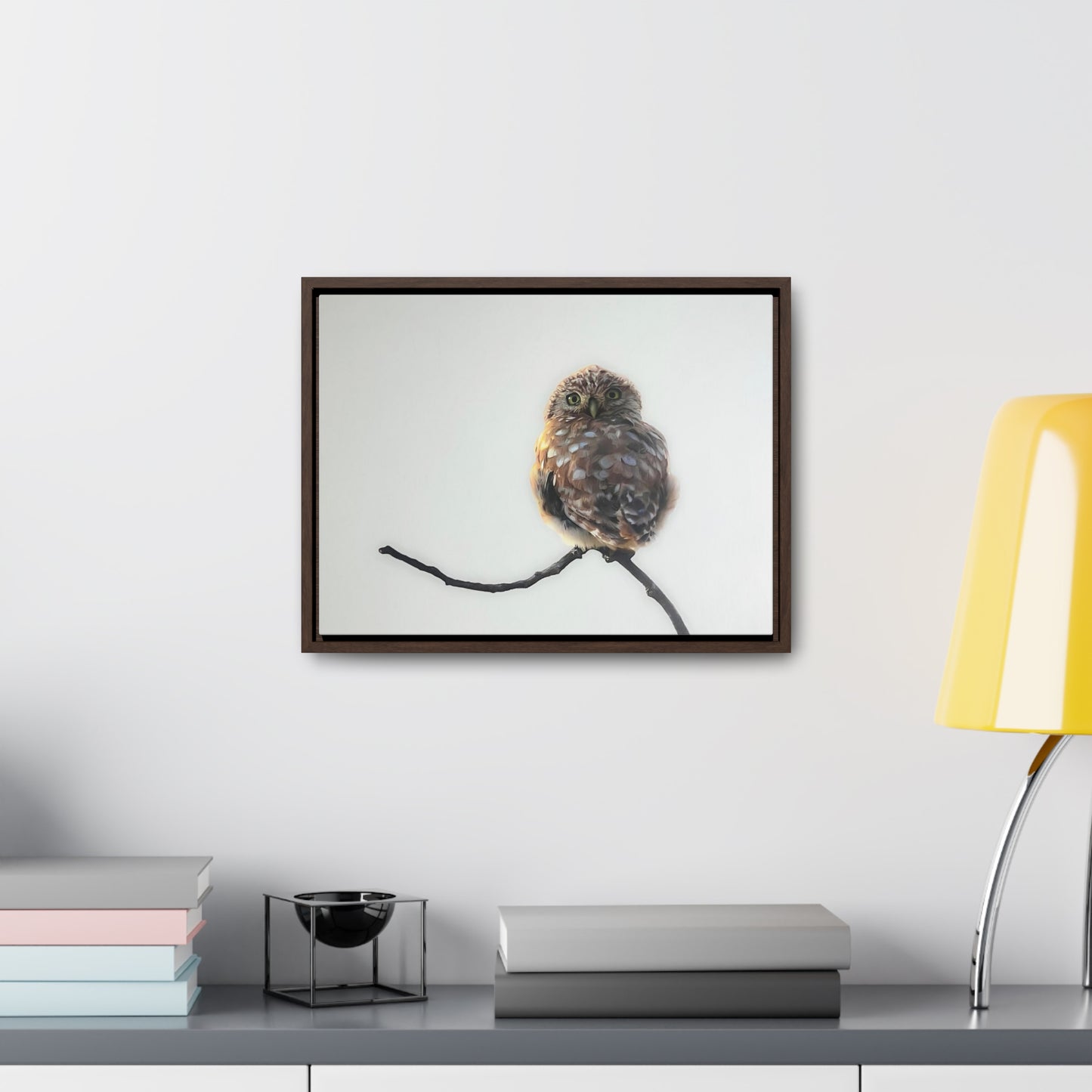 "Perched Owl" Framed Canvas