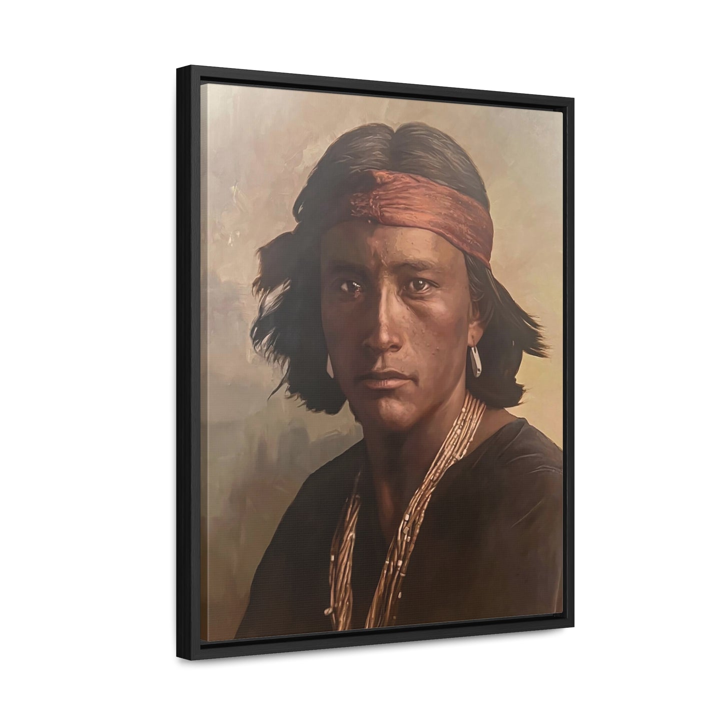 "Navajo Young Man" Framed Canvas