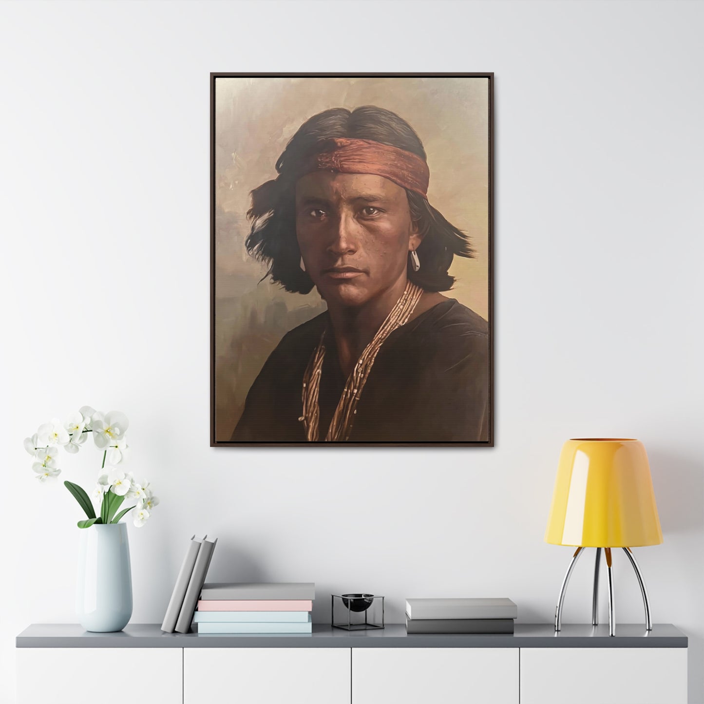 "Navajo Young Man" Framed Canvas