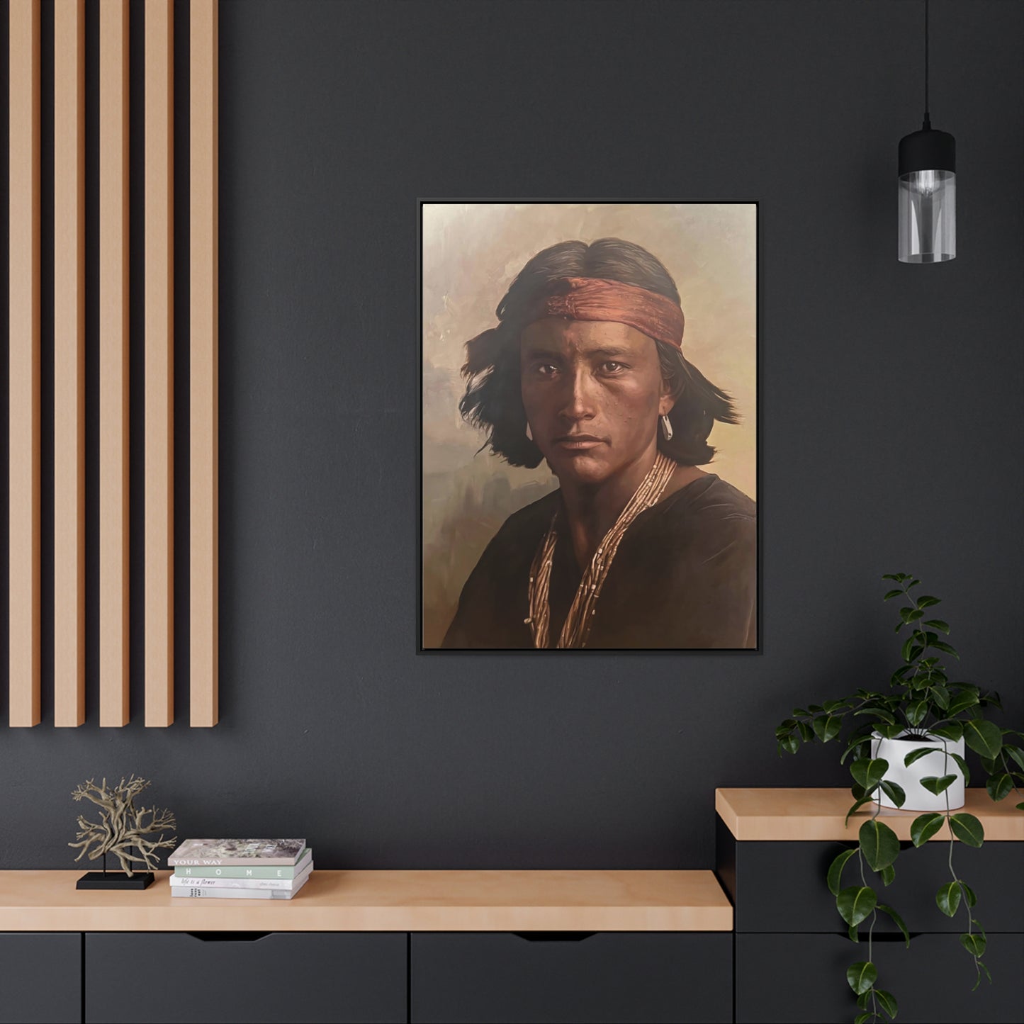 "Navajo Young Man" Framed Canvas