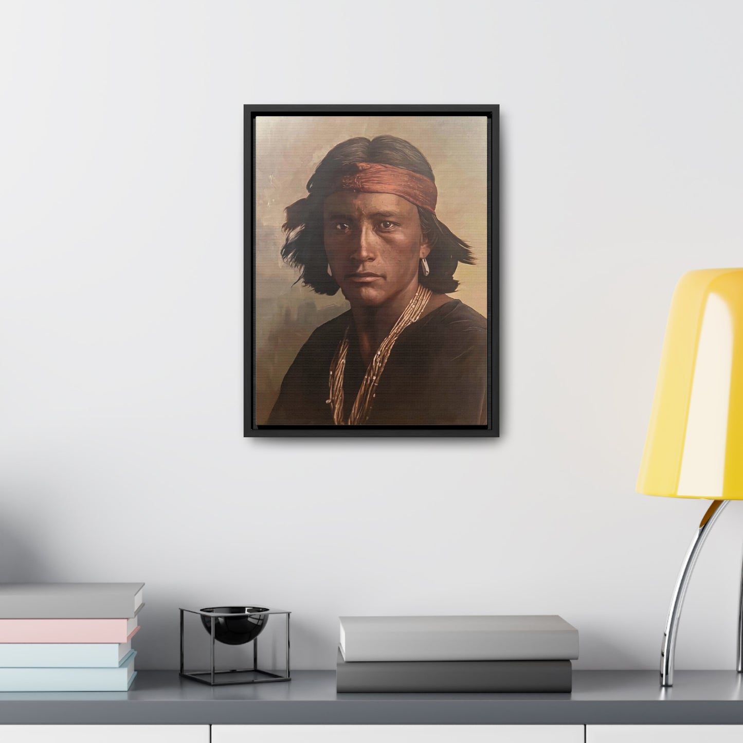 "Navajo Young Man" Framed Canvas