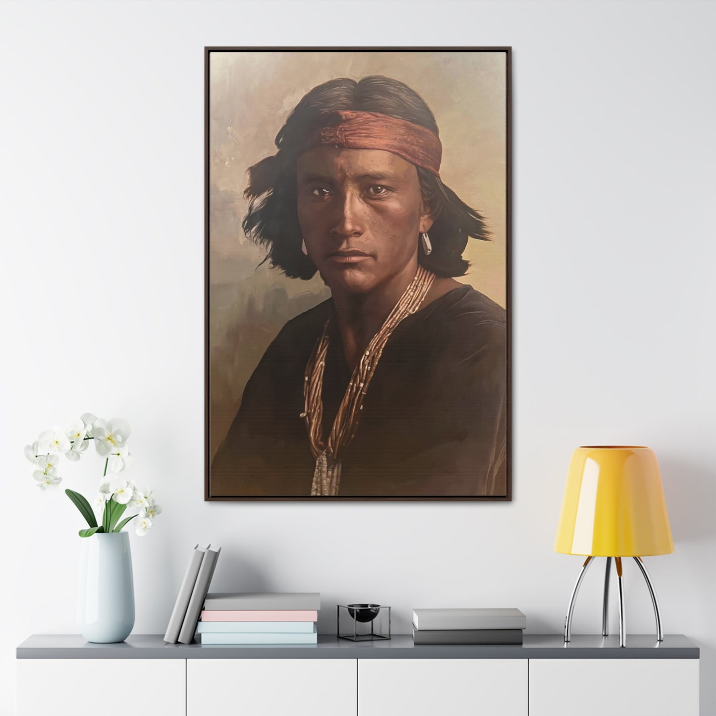 "Navajo Young Man" Framed Canvas