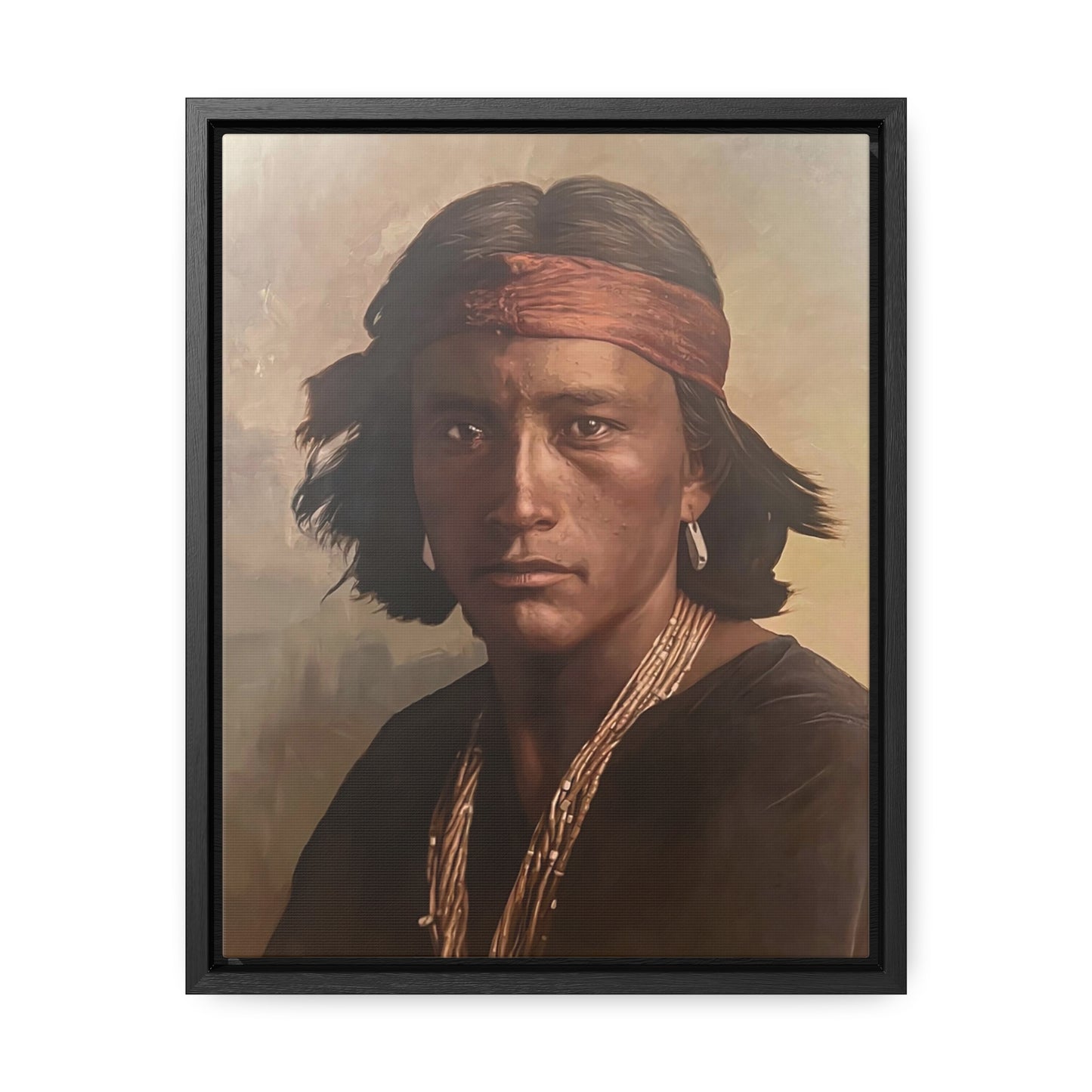 "Navajo Young Man" Framed Canvas