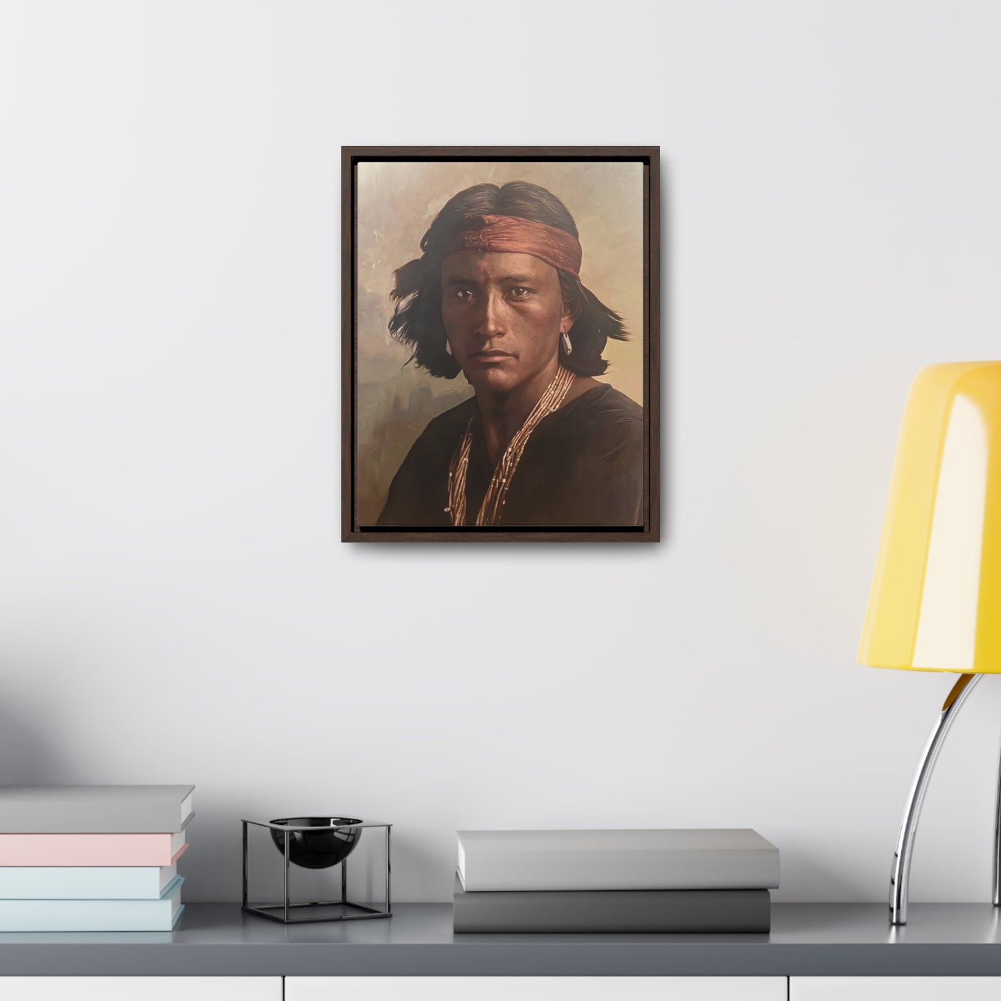 "Navajo Young Man" Framed Canvas