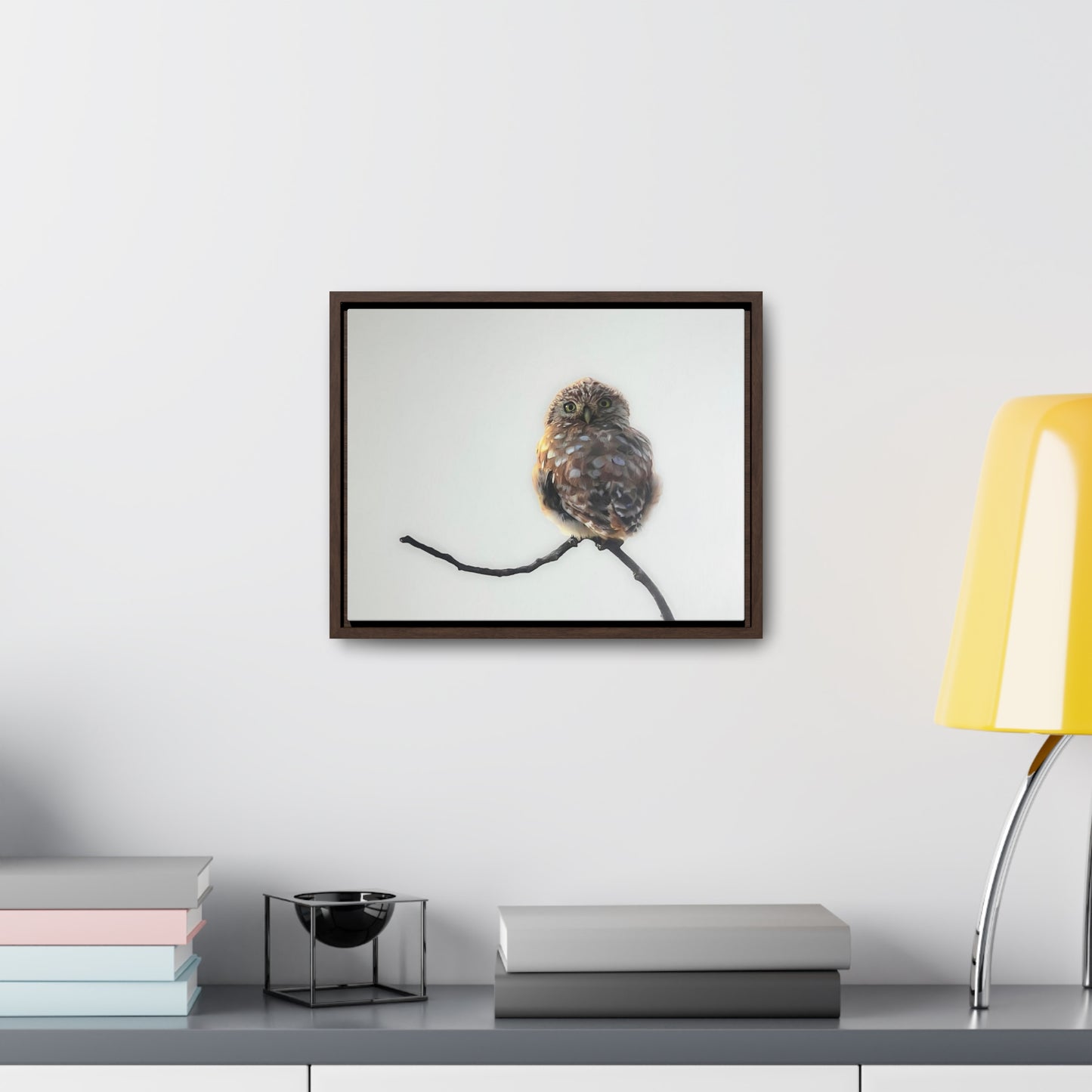 "Perched Owl" Framed Canvas