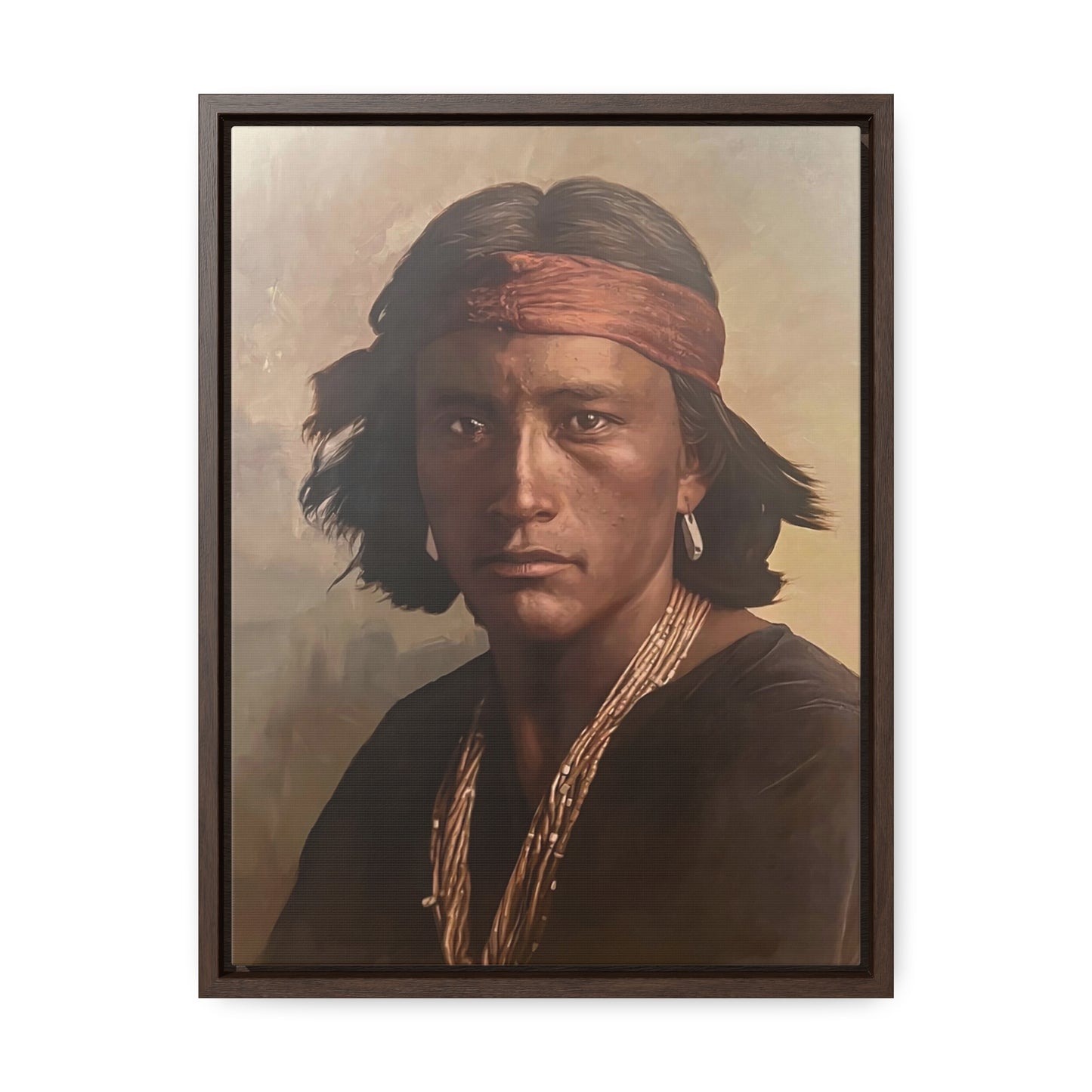 "Navajo Young Man" Framed Canvas