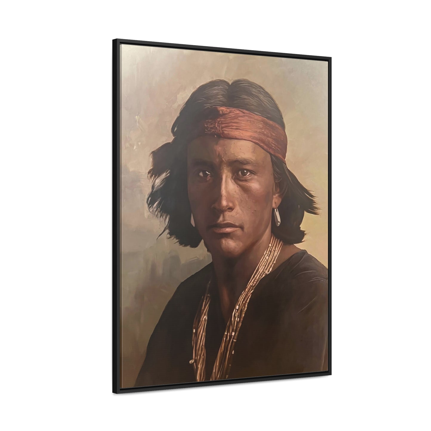 "Navajo Young Man" Framed Canvas