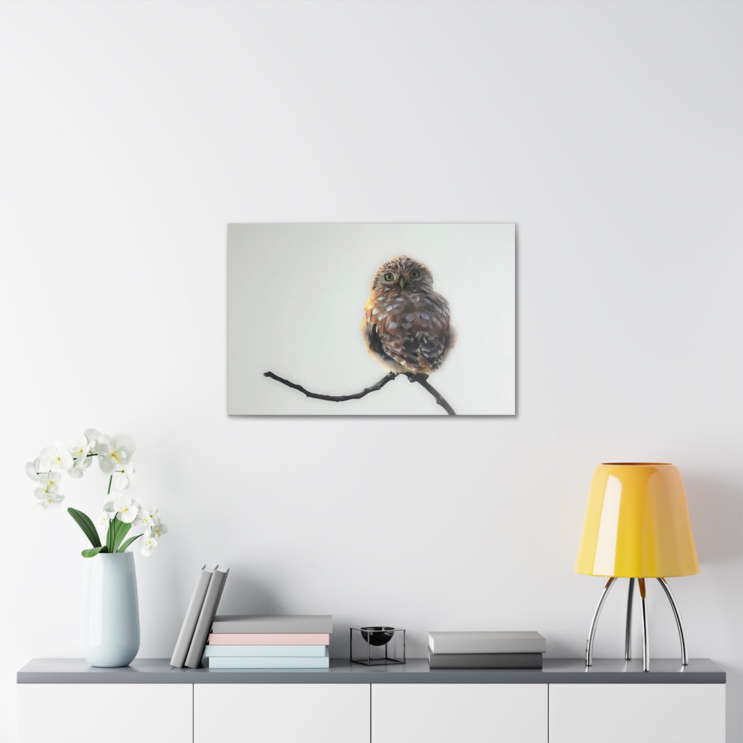 "Perched Owl" Stretched Canvas