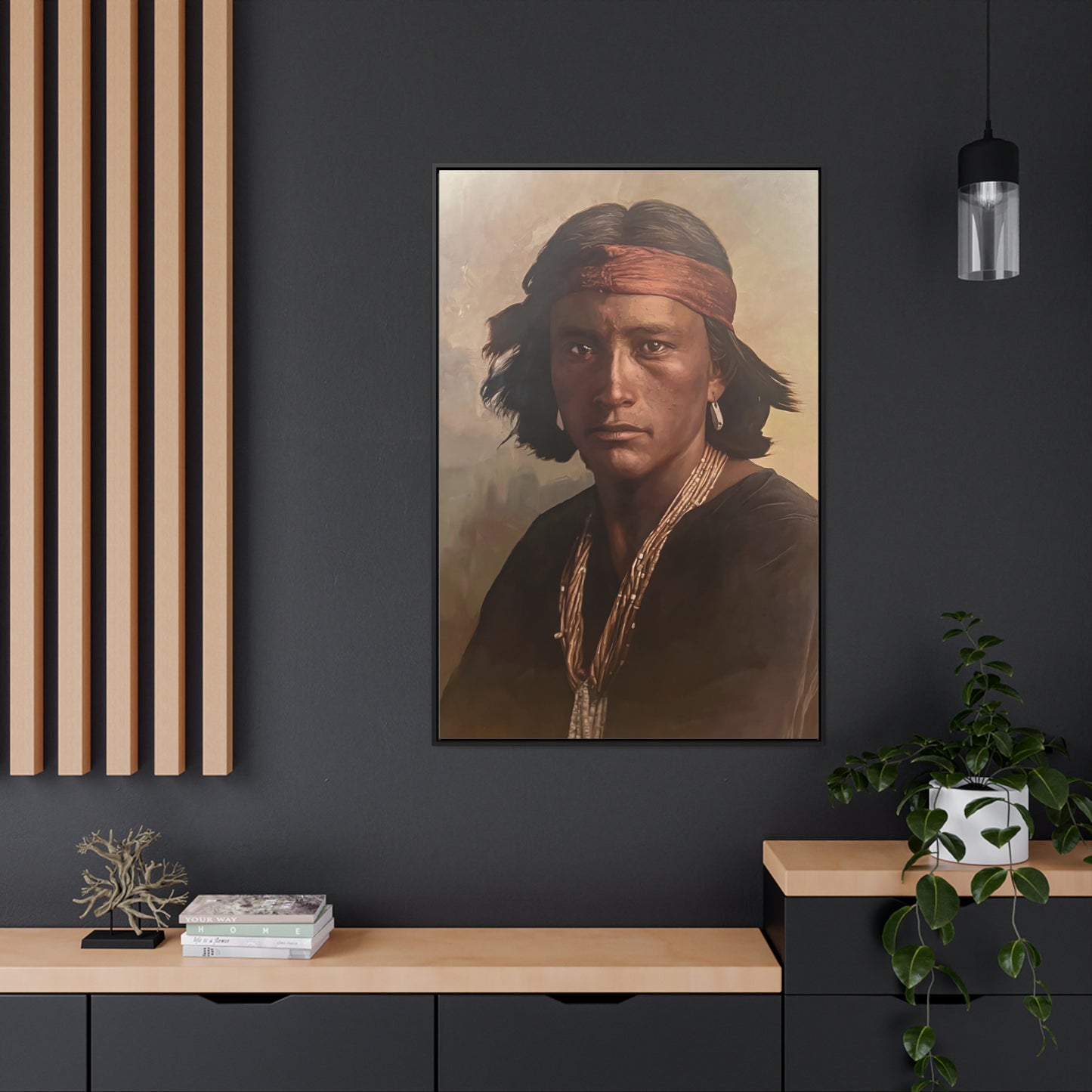 "Navajo Young Man" Framed Canvas