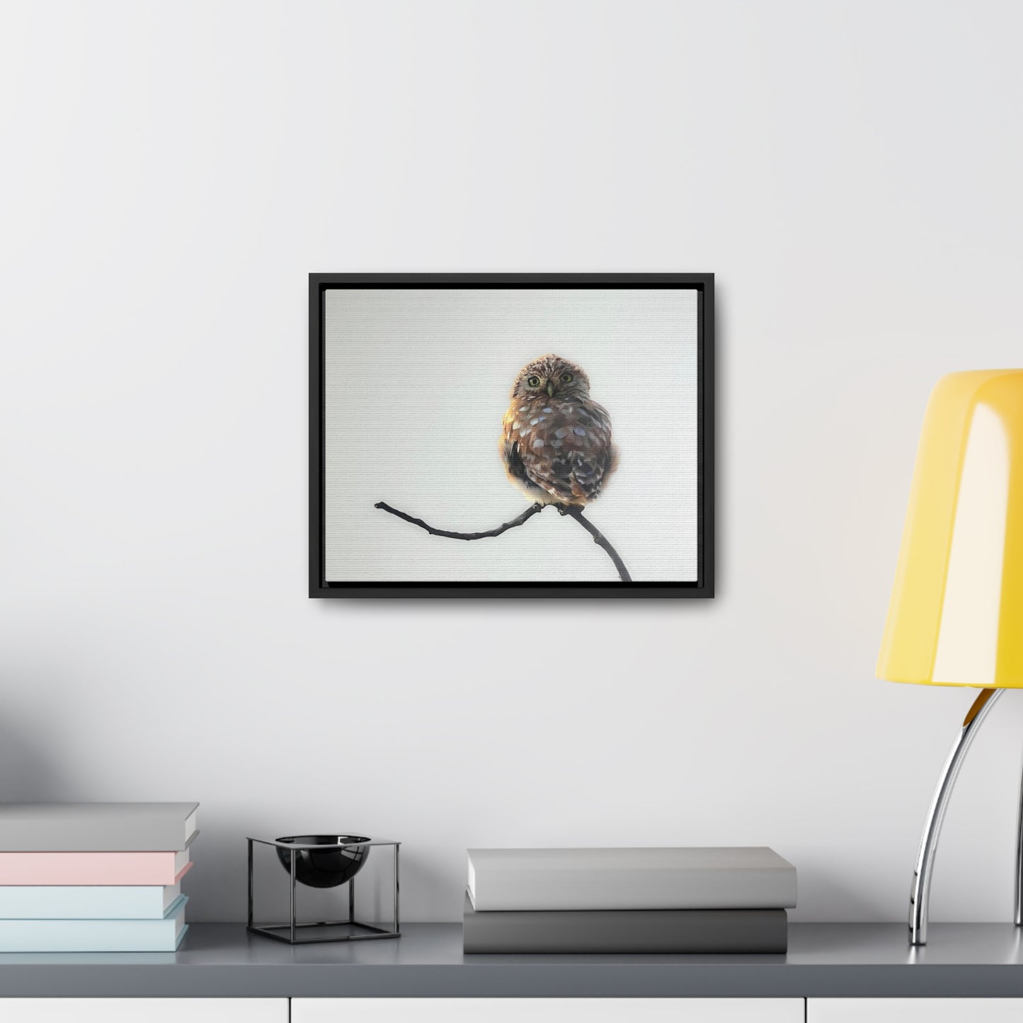 "Perched Owl" Framed Canvas