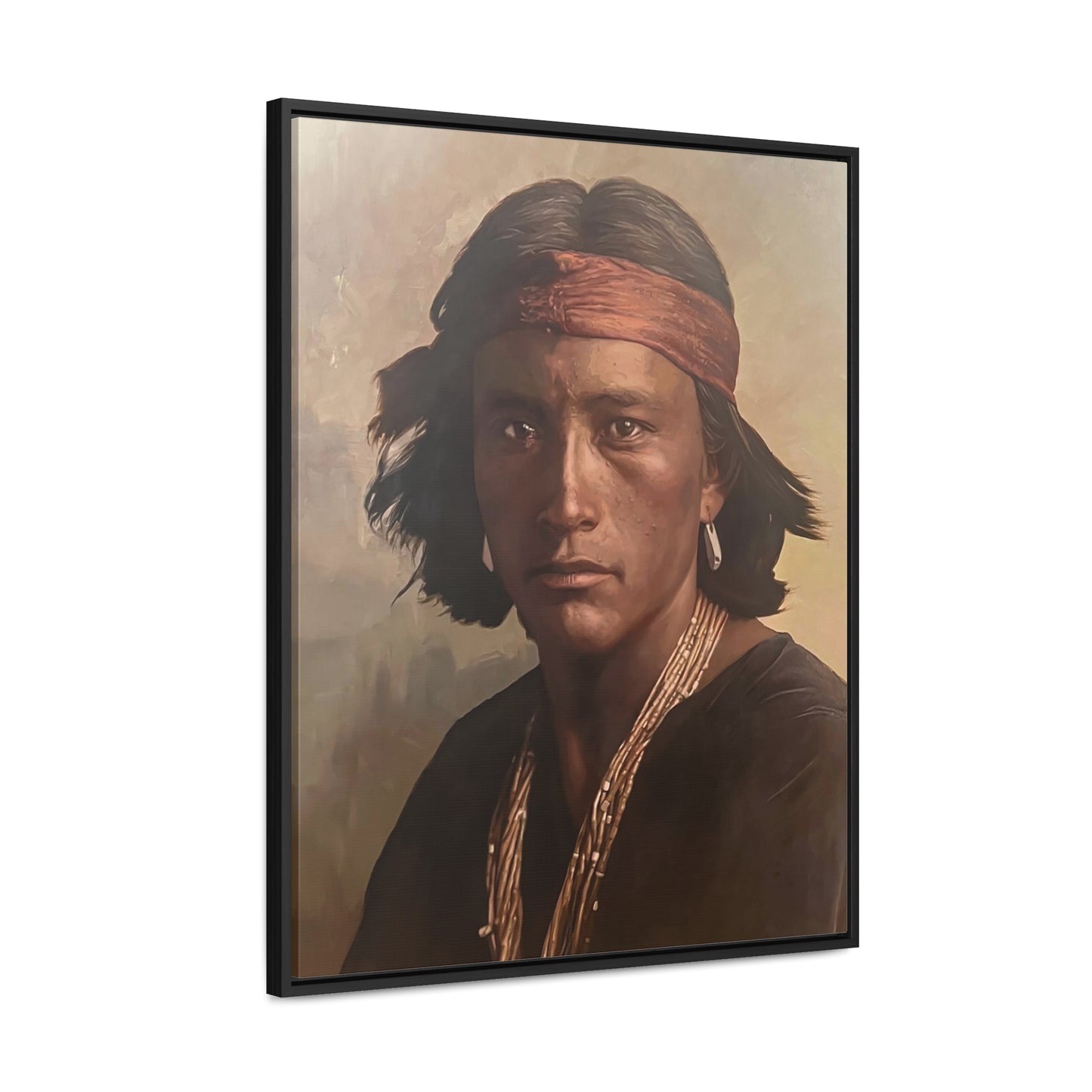 "Navajo Young Man" Framed Canvas