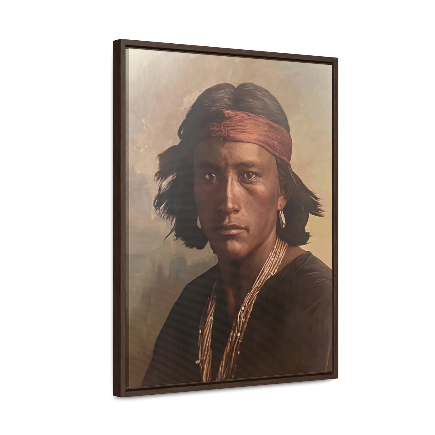 "Navajo Young Man" Framed Canvas