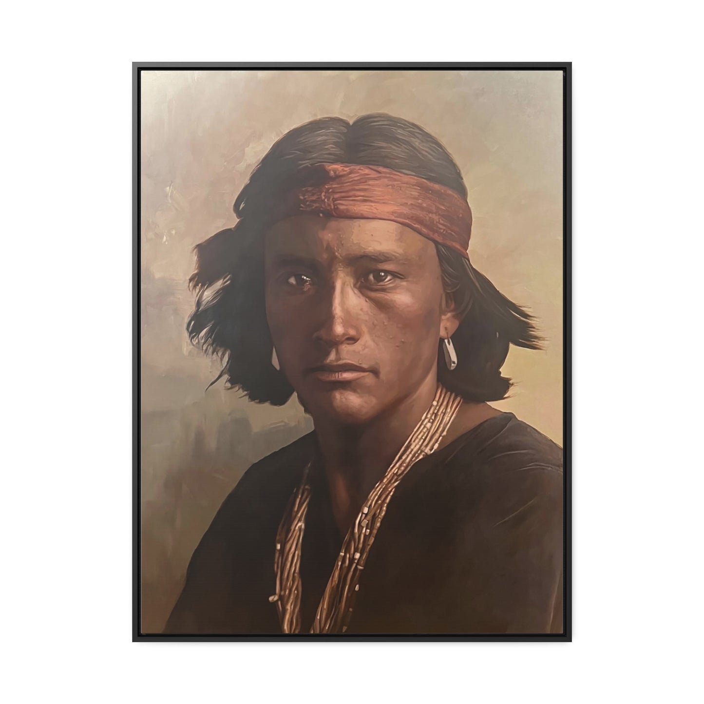 "Navajo Young Man" Framed Canvas