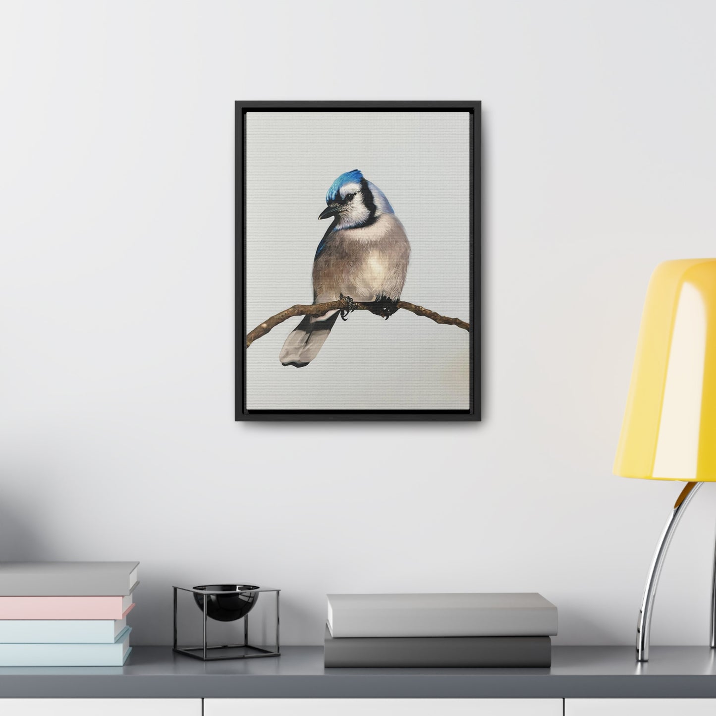 "Blue Jay" Framed Canvas