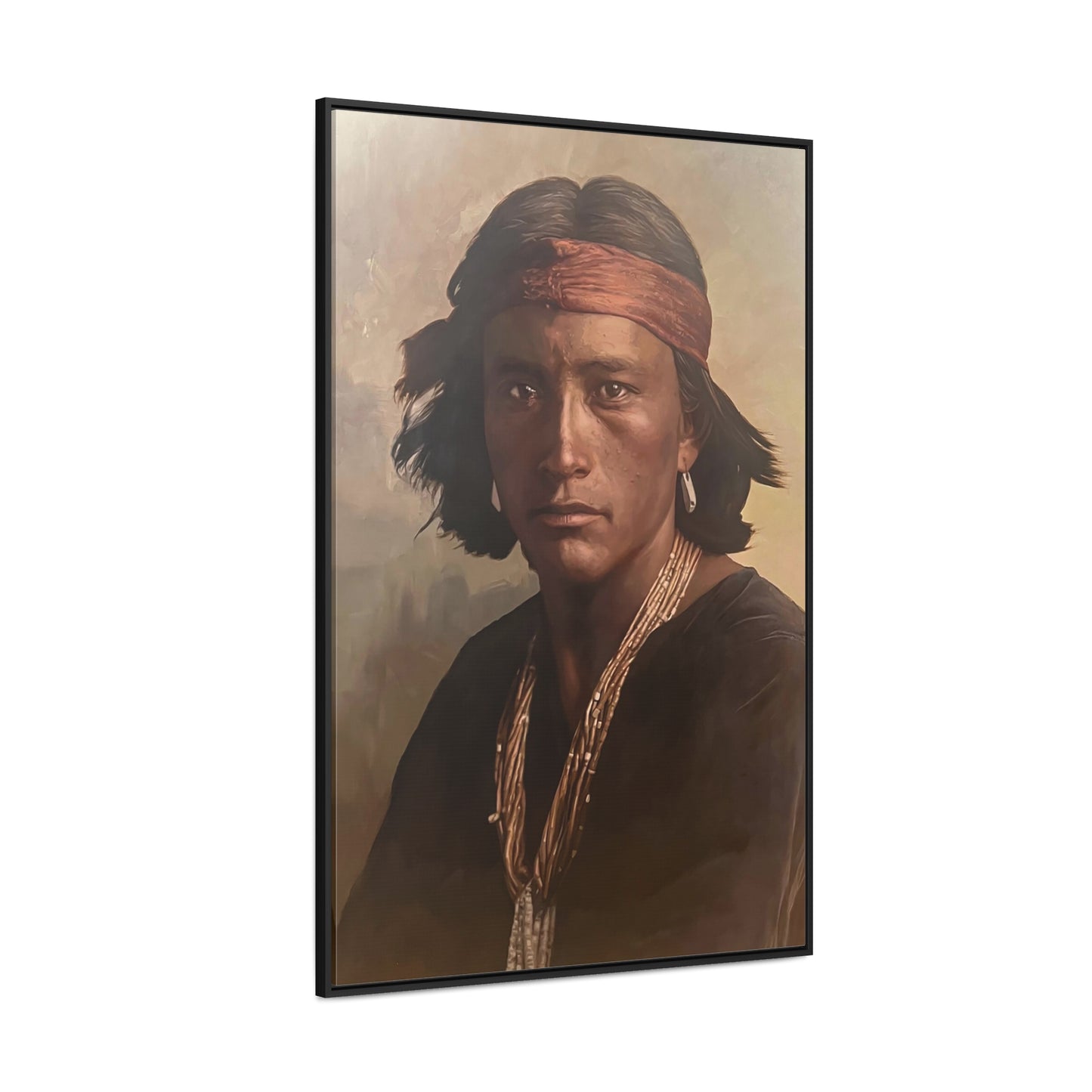 "Navajo Young Man" Framed Canvas