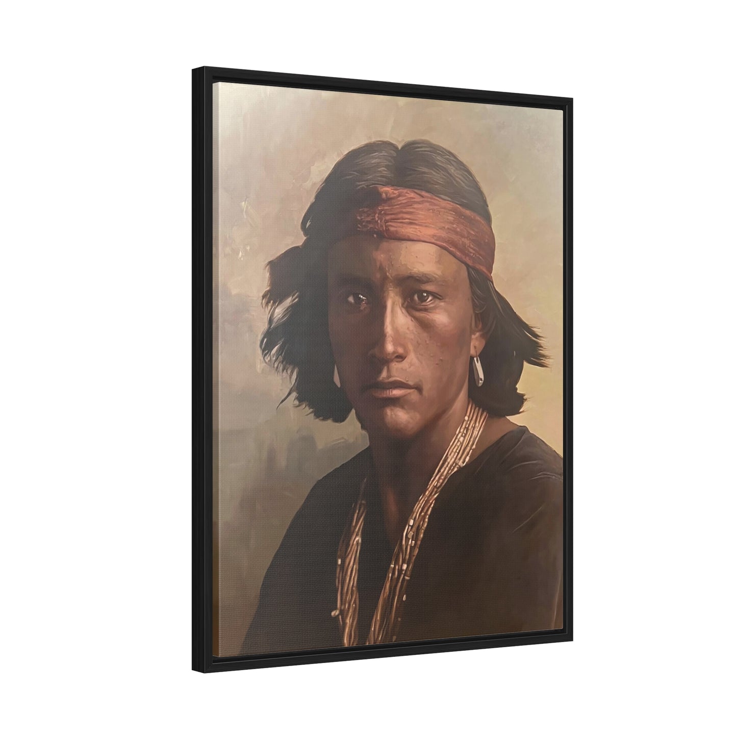 "Navajo Young Man" Framed Canvas