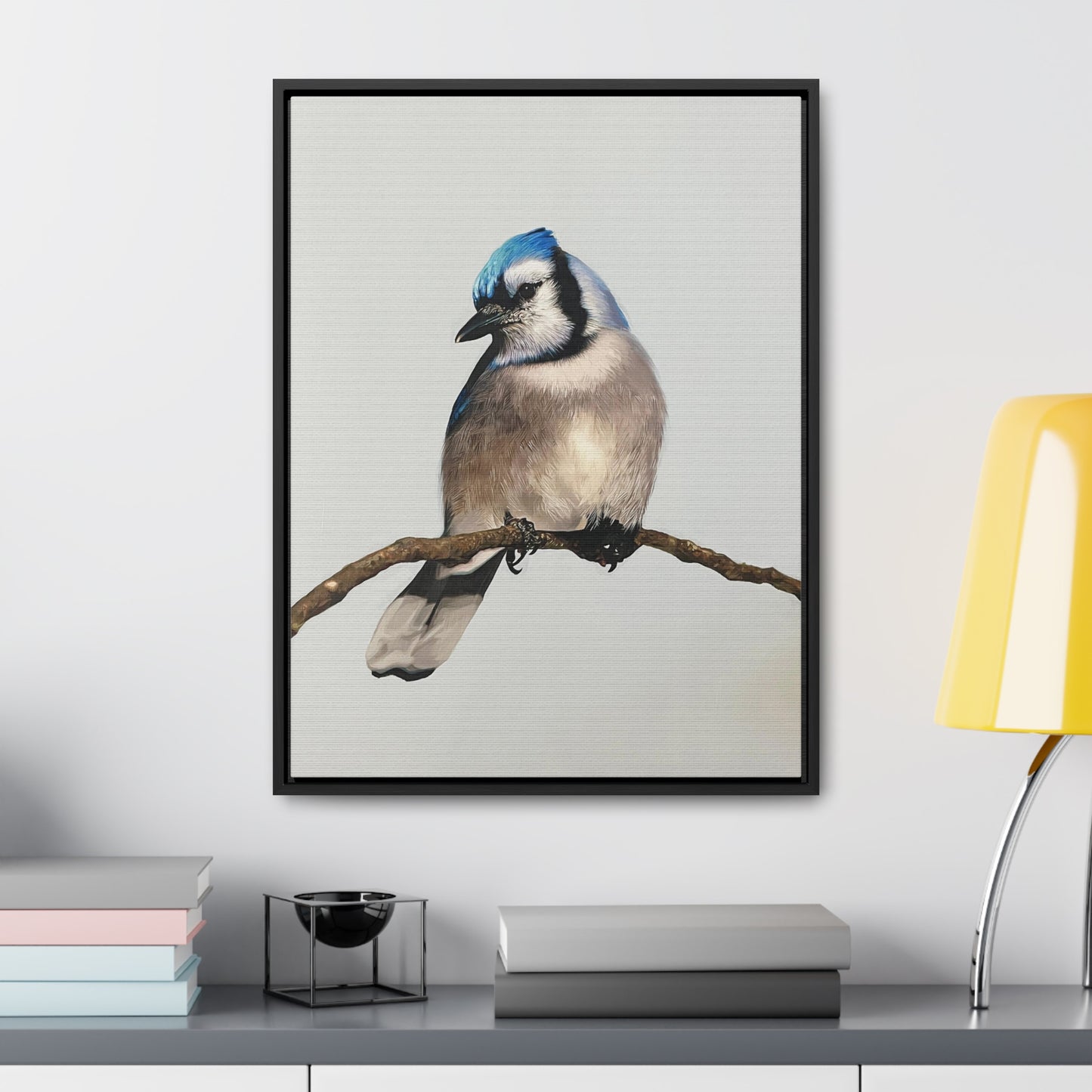 "Blue Jay" Framed Canvas