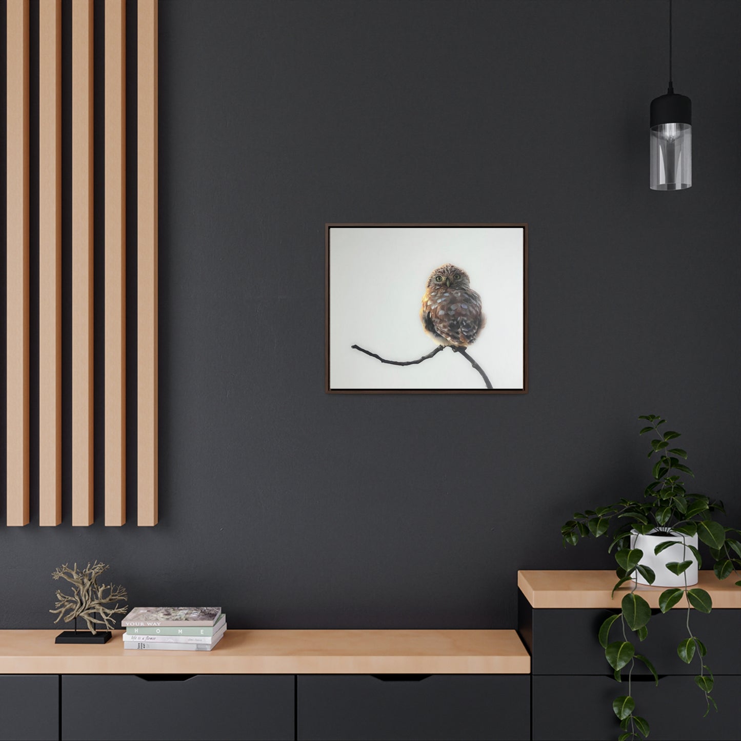 "Perched Owl" Framed Canvas