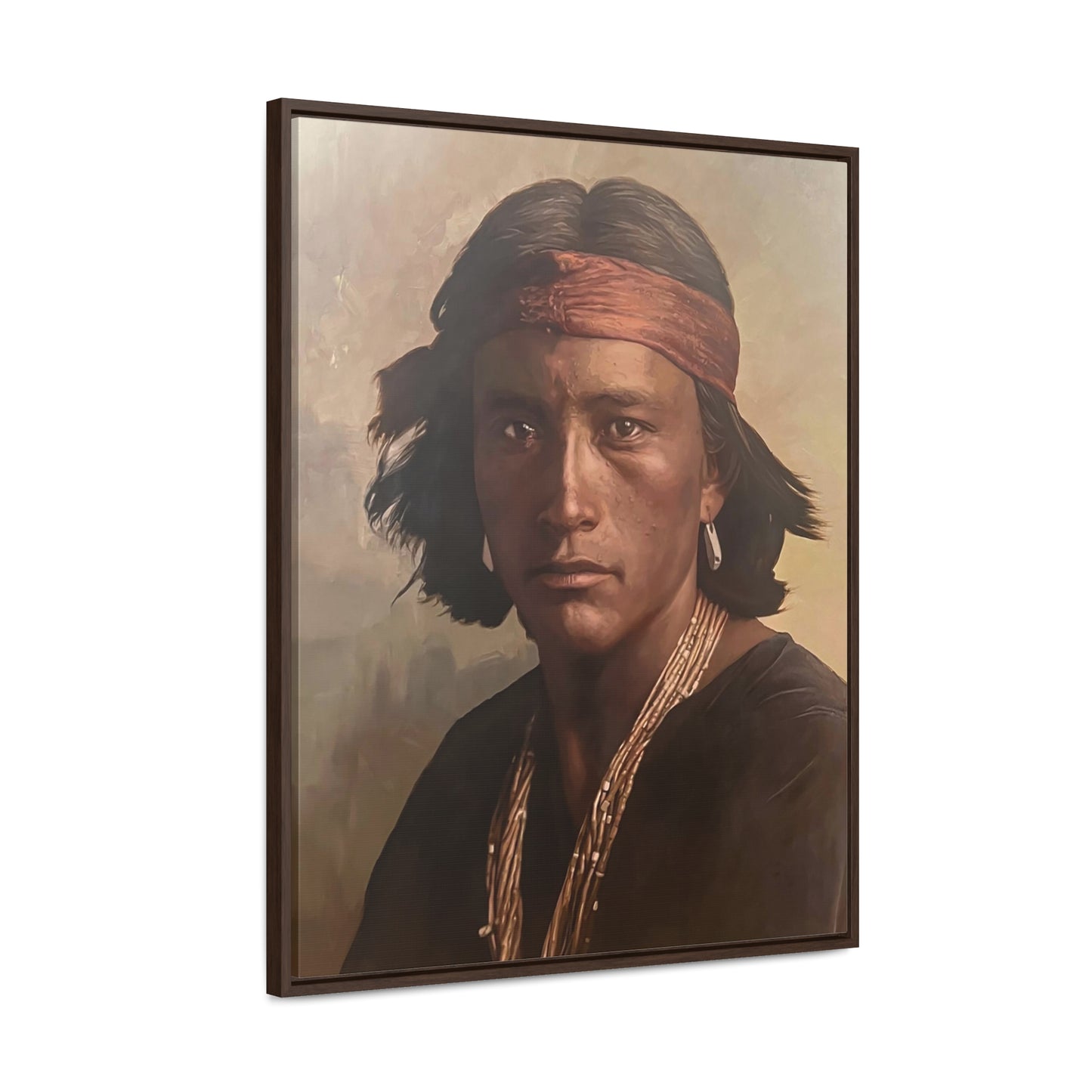 "Navajo Young Man" Framed Canvas