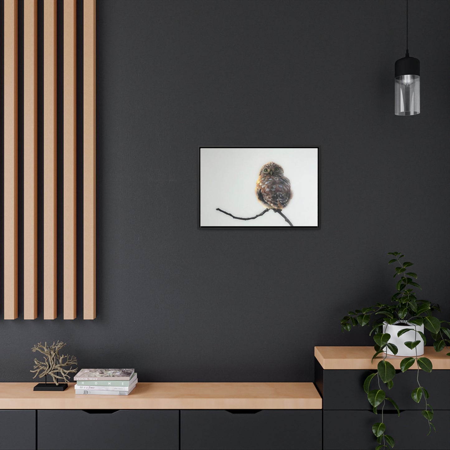 "Perched Owl" Framed Canvas