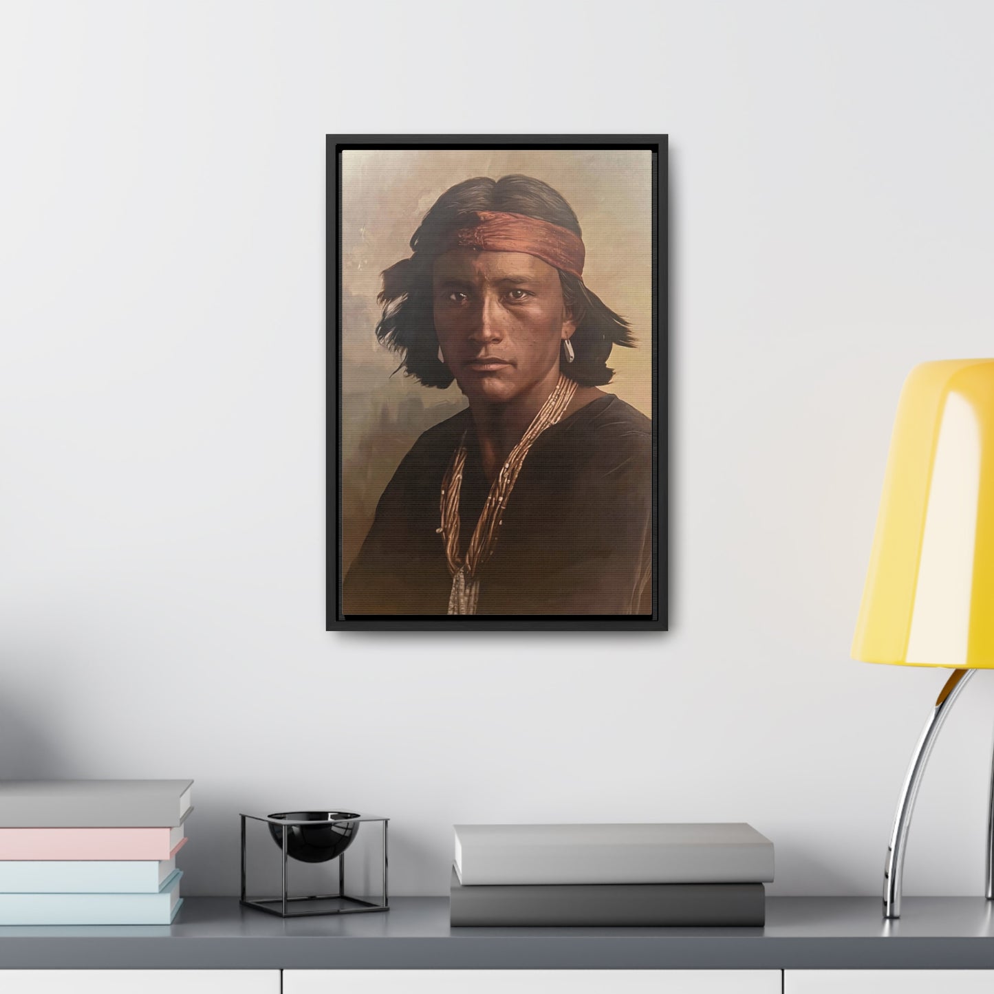 "Navajo Young Man" Framed Canvas