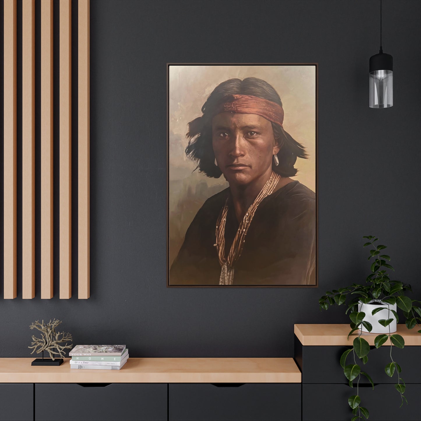 "Navajo Young Man" Framed Canvas