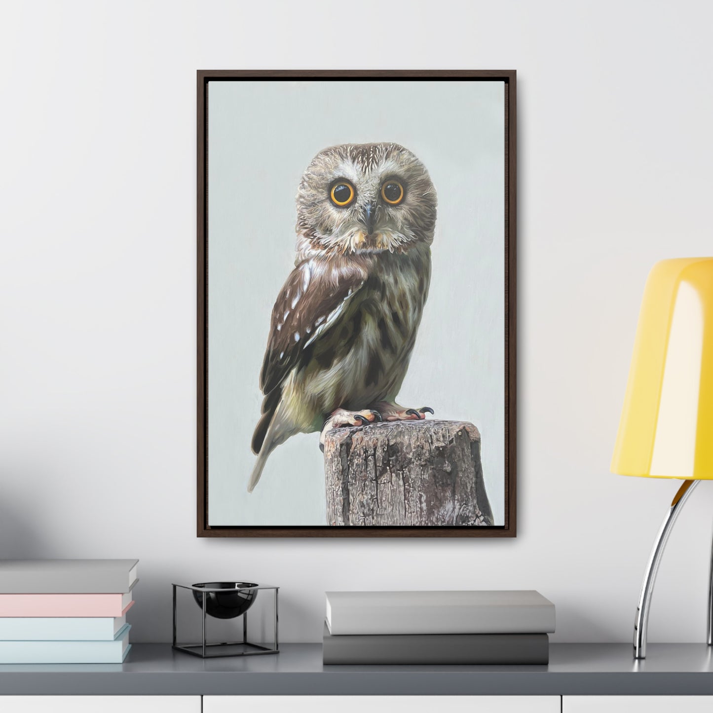 "Owl's Gaze" Framed Canvas