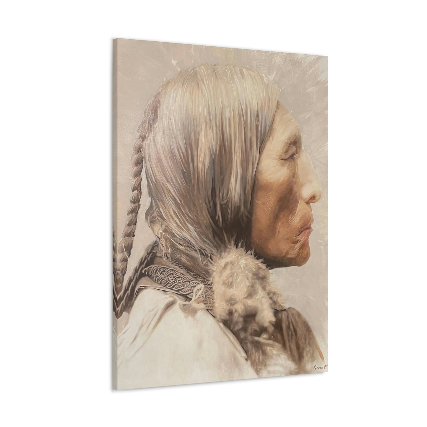 "Chief Wolf Robe" Stretched Canvas