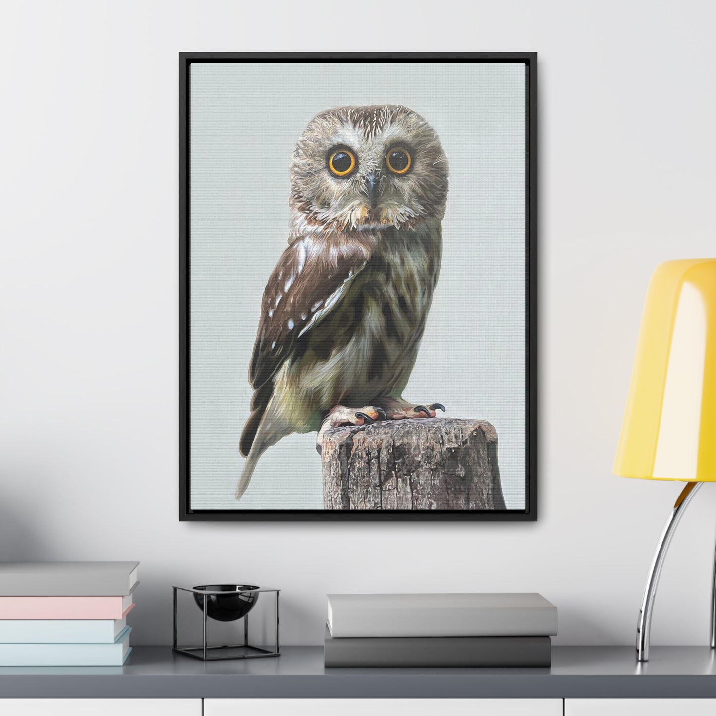 "Owl's Gaze" Framed Canvas