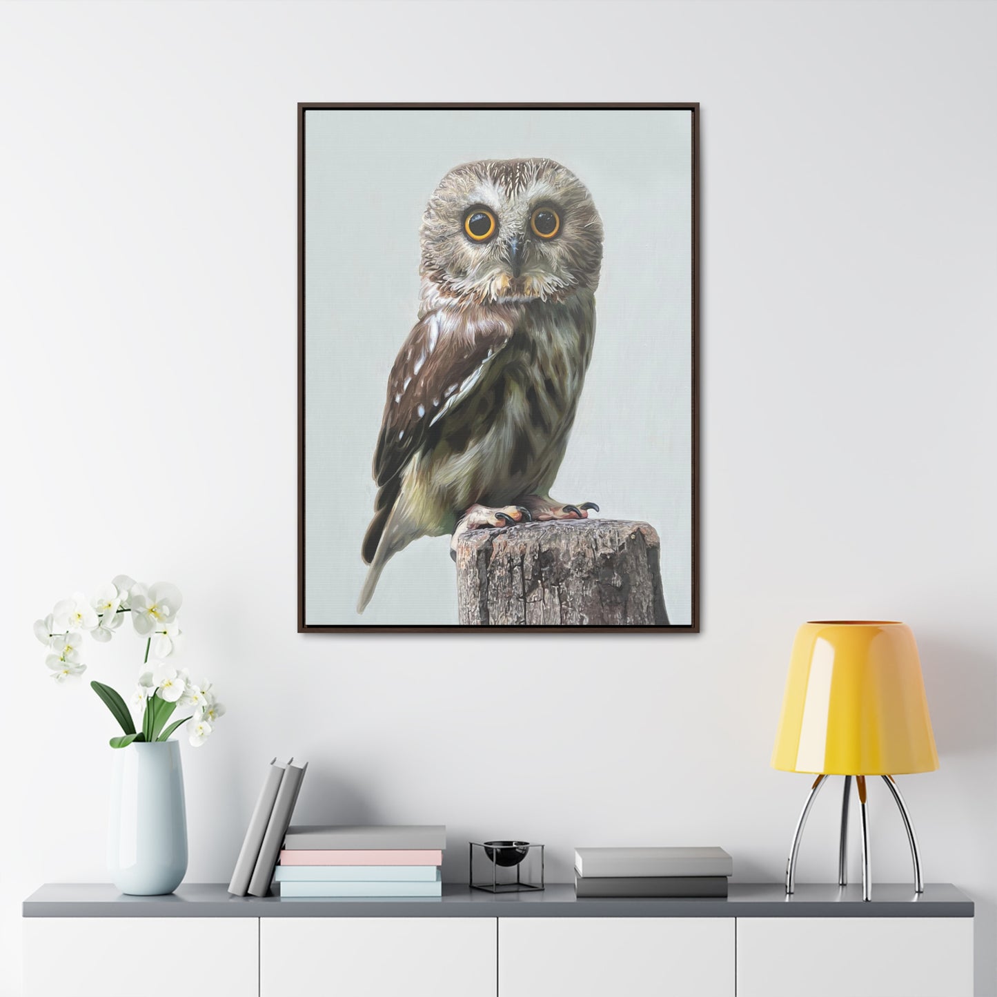 "Owl's Gaze" Framed Canvas