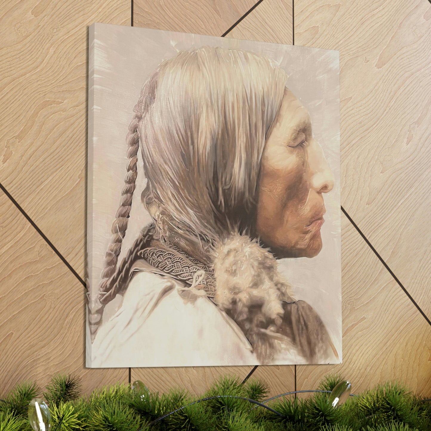 "Chief Wolf Robe" Stretched Canvas